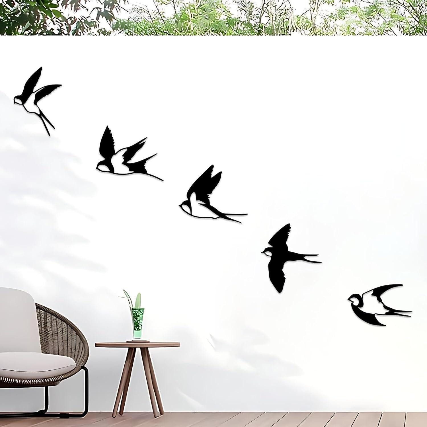ESTART Metallbild Vogel-Wanddekoration Metall Set 5 günstig online kaufen