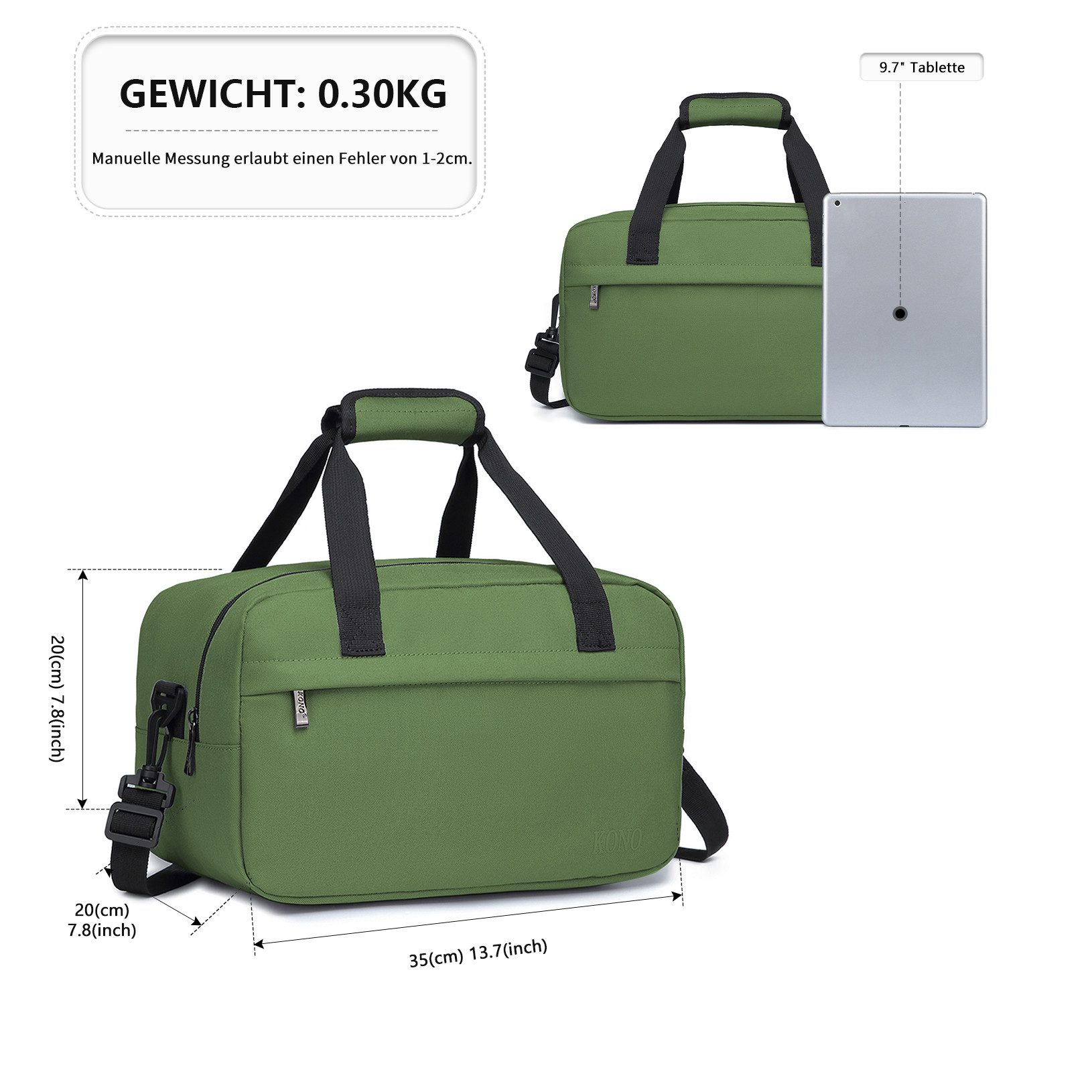 KONO Reisetasche Handgepäck Tasche Unisex Gym Henkeltasche Weekender günstig online kaufen