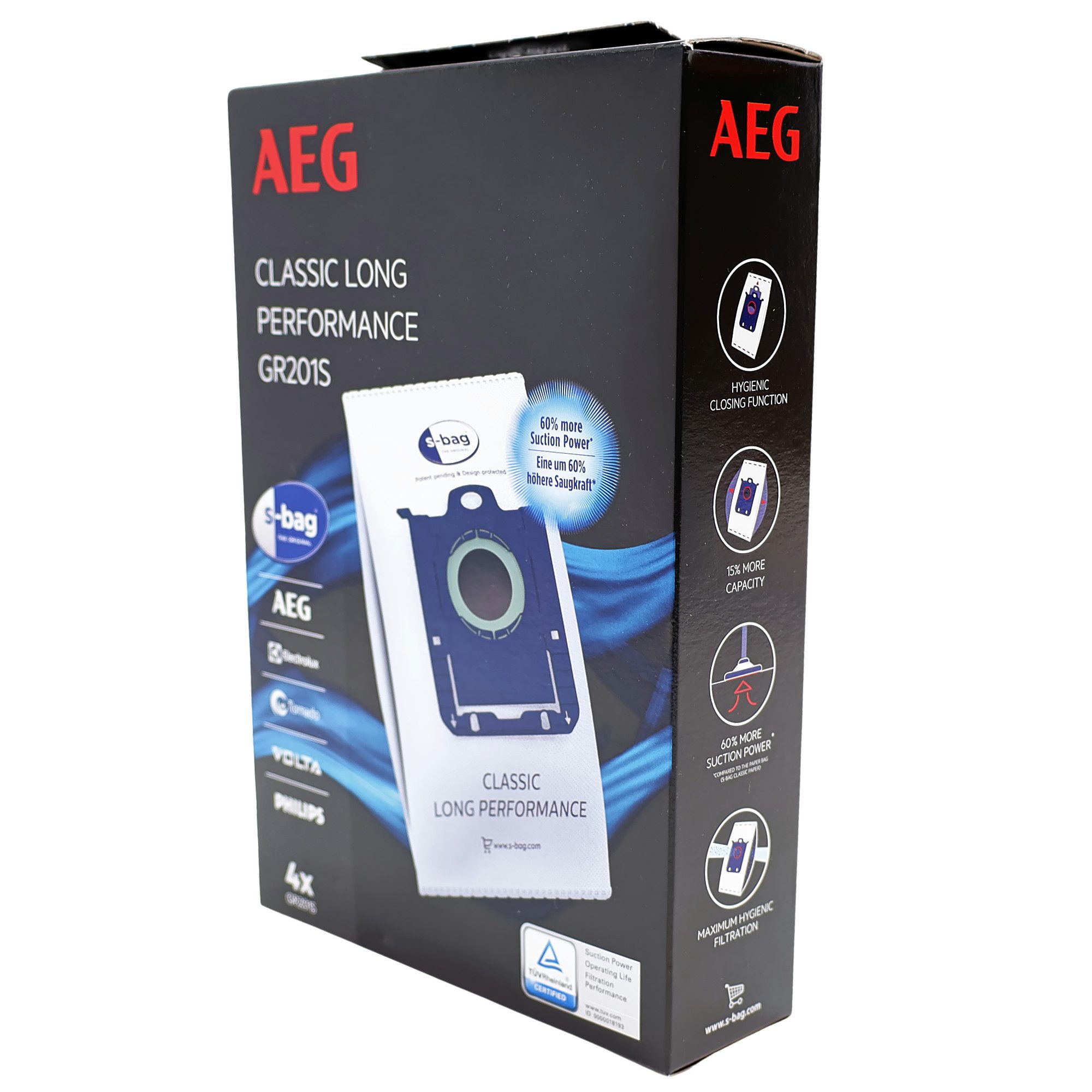 AEG Staubsaugerbeutel Filterbeutel AEG 9001684746, für Bodenstaubsauger 4Stk