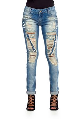 Cipo & Baxx Bequeme Jeans mit besonderen Destroyed-Elementen in Skinny Fit