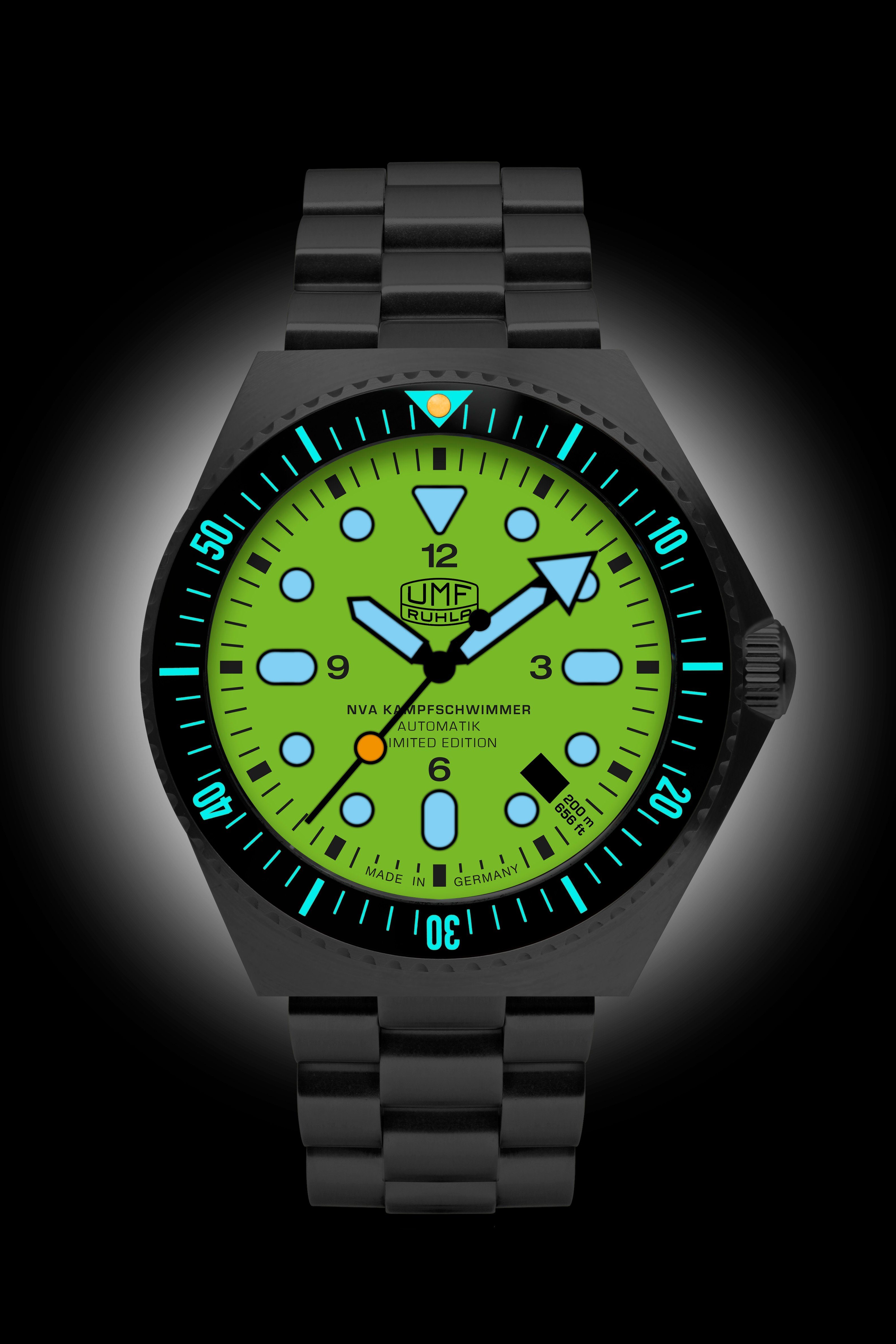 UMF Ruhla Automatikuhr 1928M-1, Automatik NVA Kampfschwimmer - orangenes Zi günstig online kaufen