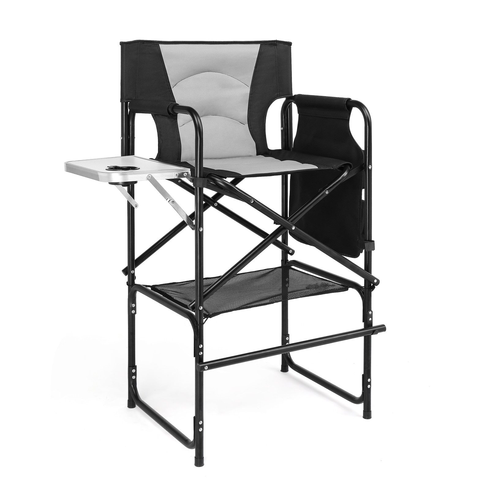 VINGLI Regiestuhl Campingstuhl Faltbar Regiestuhl Klappbar Klappstuhl Hoch für Make-up, 78 CM hoch & 120 kg Tragkraft mit Seitentisch …