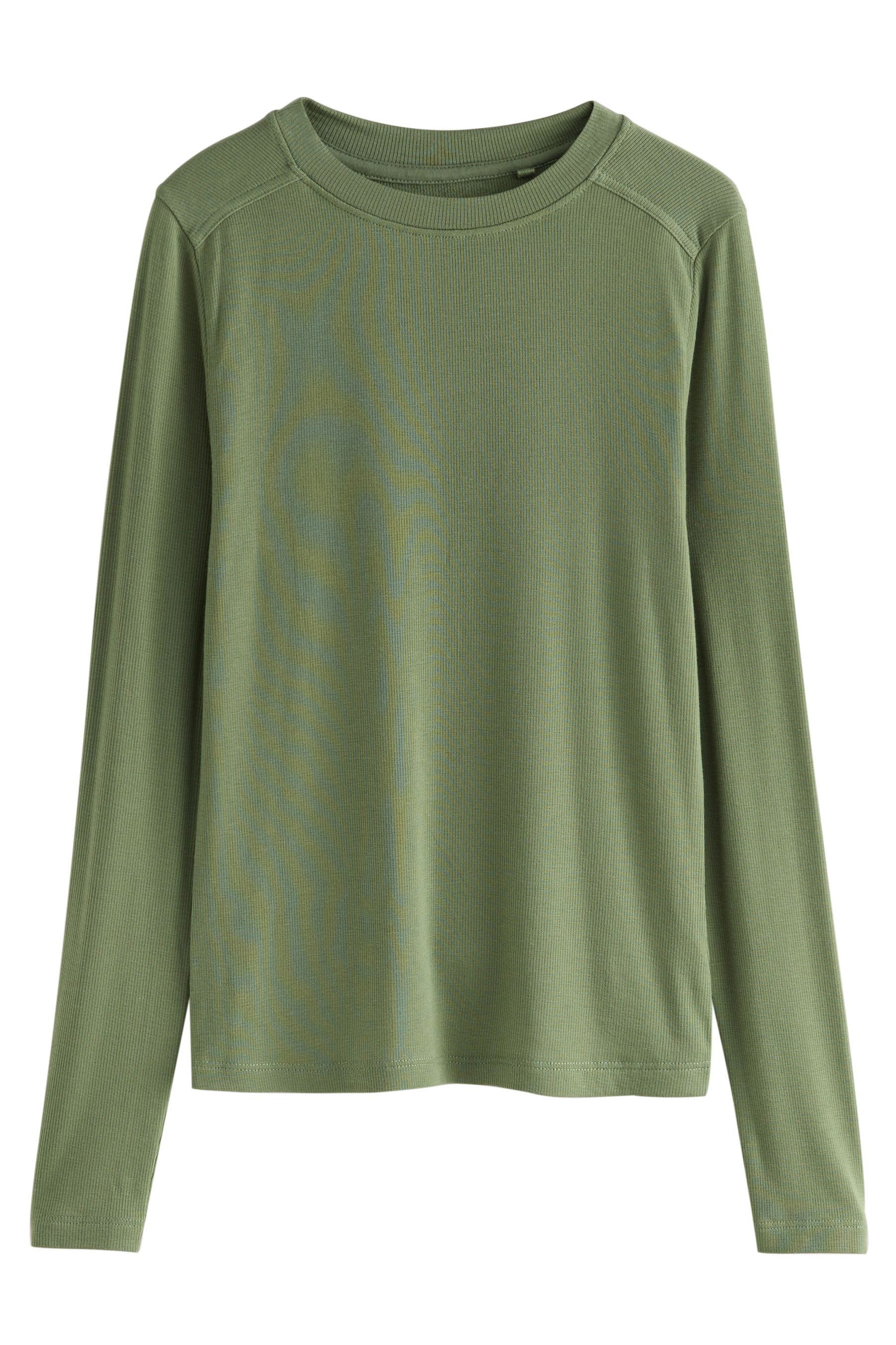 Next Langarmshirt 3er-Pack Langarm-Rundhalsoberteile mit Lyocell (3-tlg)