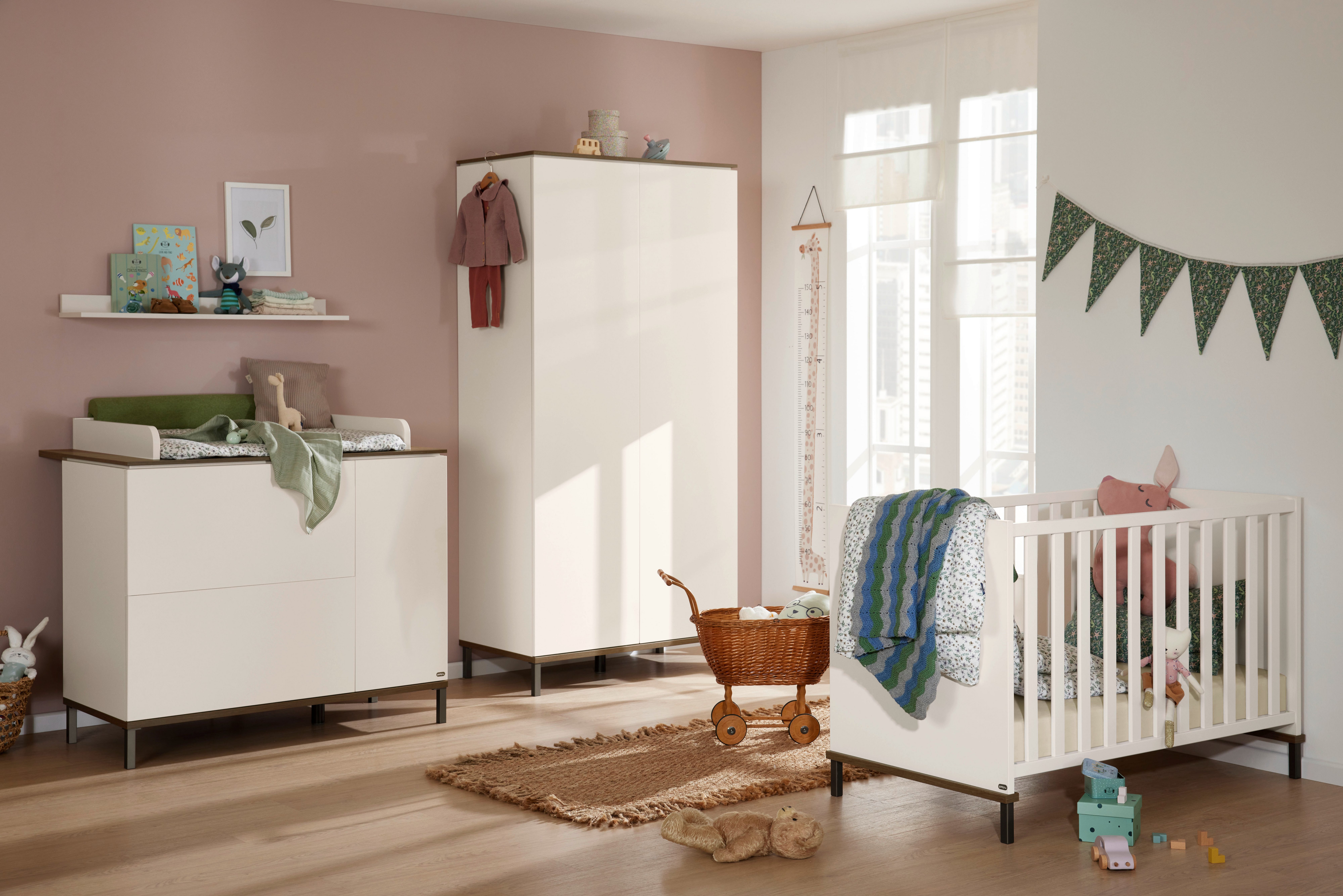YUNY by PAIDI Babybett LOVELY ALIV in Off-White, Gitterbett höhenverstellbar, Kinderbett