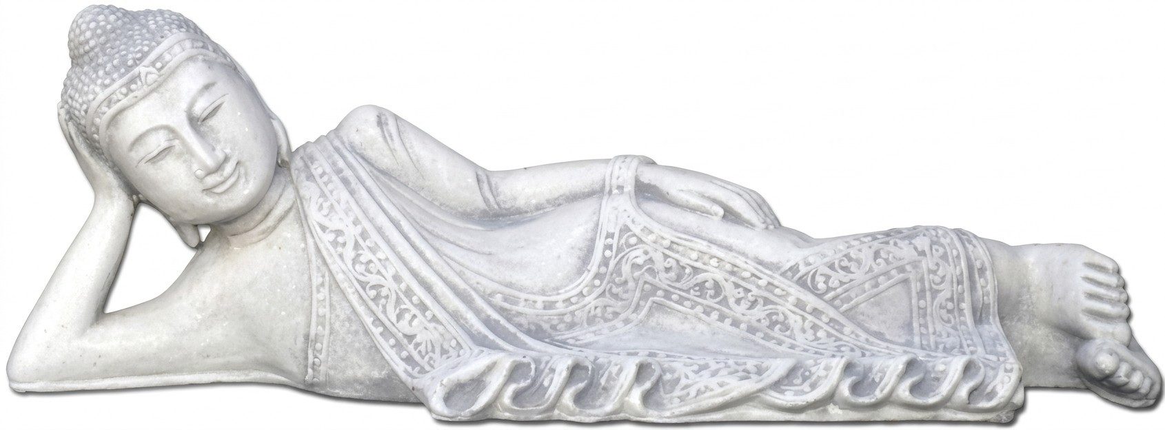 JVmoebel Buddhafigur Buddhafigur aus Polyresin für Garten und Terrasse, grau, Made in Europa