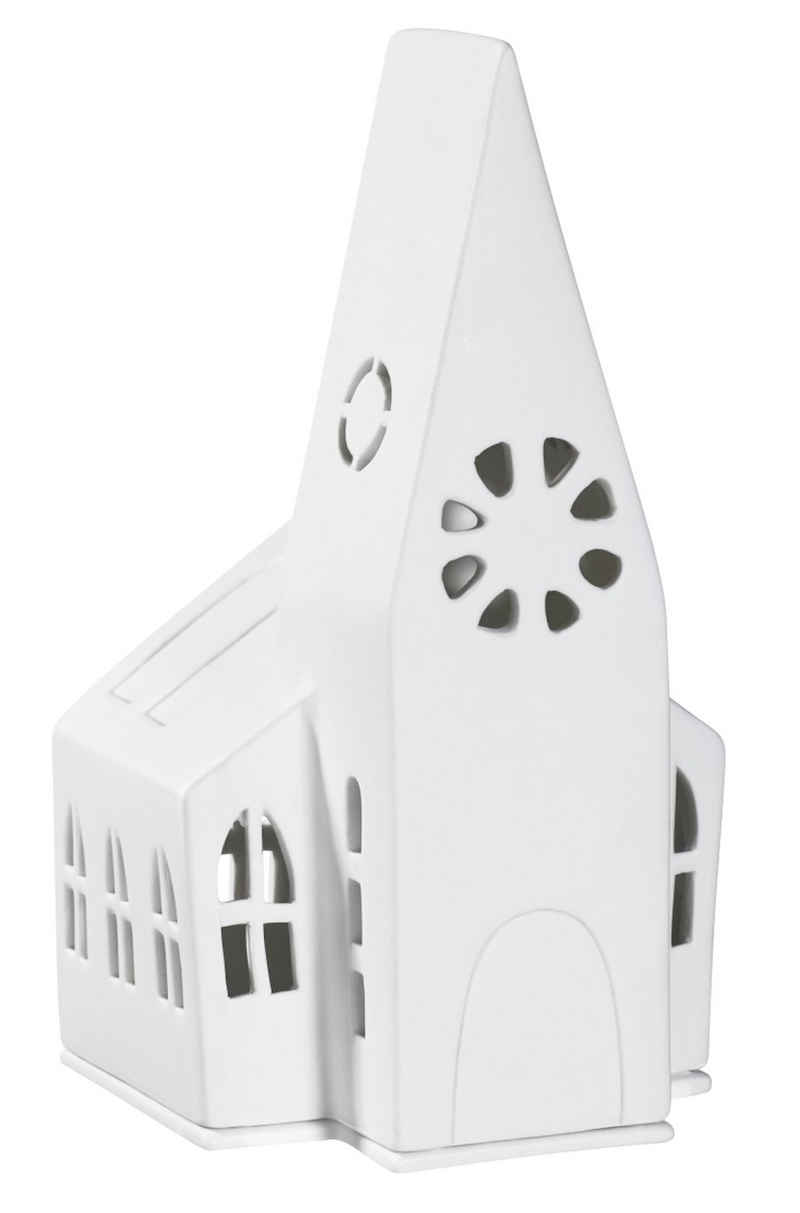 Räder Design Teelichthalter Lichthaus Kirche Porzellan weiß H21,5cm