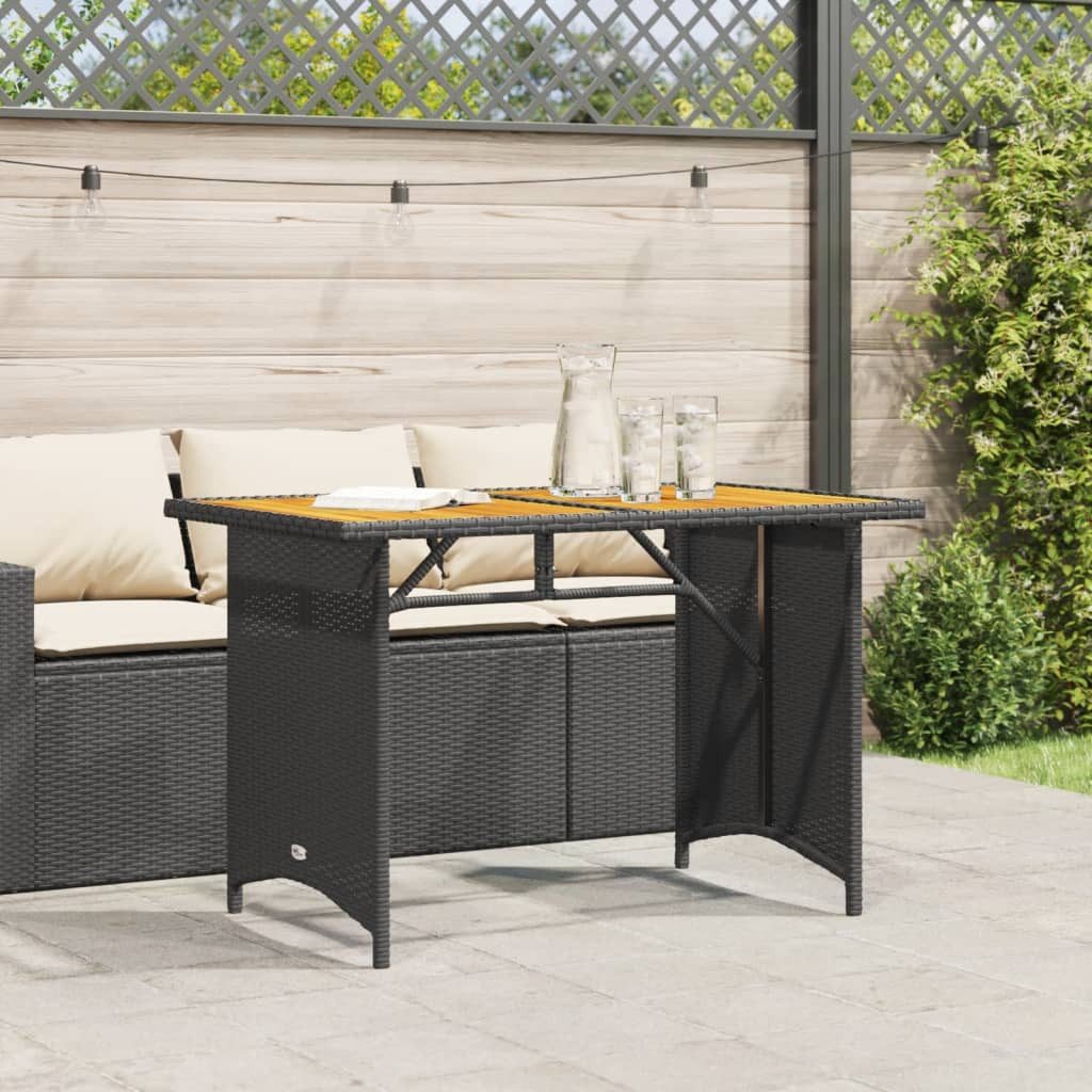 vidaXL Gartentisch Gartentisch mit Holzplatte Schwarz günstig online kaufen