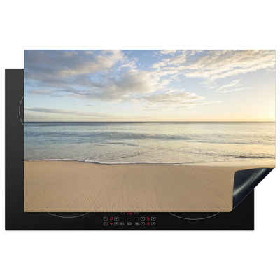 MuchoWow Herdblende-/Abdeckplatte Strand - Wasser - Wolken, Vinyl, (1 tlg), 80x52 cm, Induktionskochfeld Schutz für die küche, Ceranfeldabdeckung