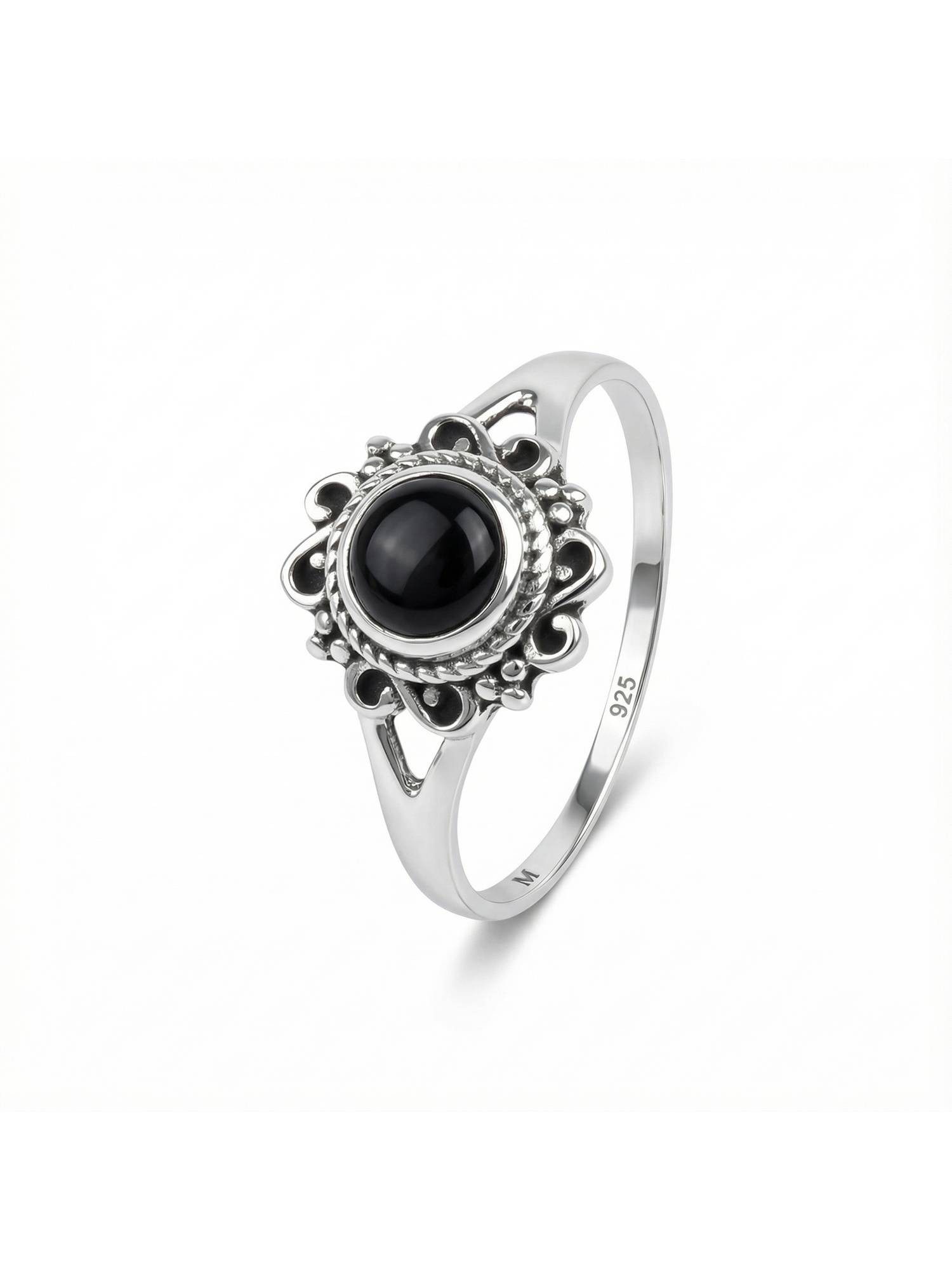mantraroma Silberring CARINO aus 925 Silber mit Onyx (Ring mit Schmuckbeute günstig online kaufen