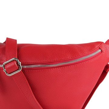 Toscanto Gürteltasche Toscanto Tasche rot Gürteltasche sehr (Gürteltasche), Damen Gürteltasche Leder, rot ca. 37cm x ca. 20cm