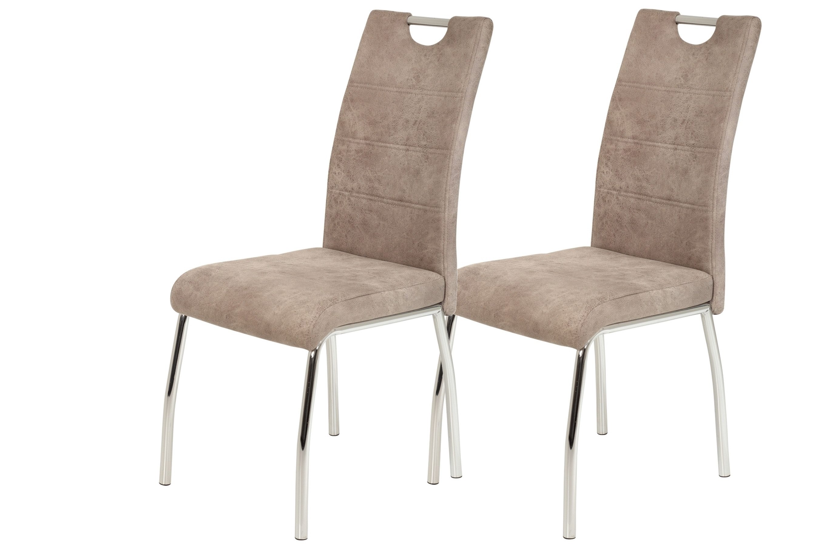 freiraum 4-Fußstuhl 4-Fußstuhl >SUSI II S< (2er-Set) in Vintage Grau - 44x98x61 (BxHxT), (2er-Set) in Vintage Beige - 44x98x61 (BxHxT)