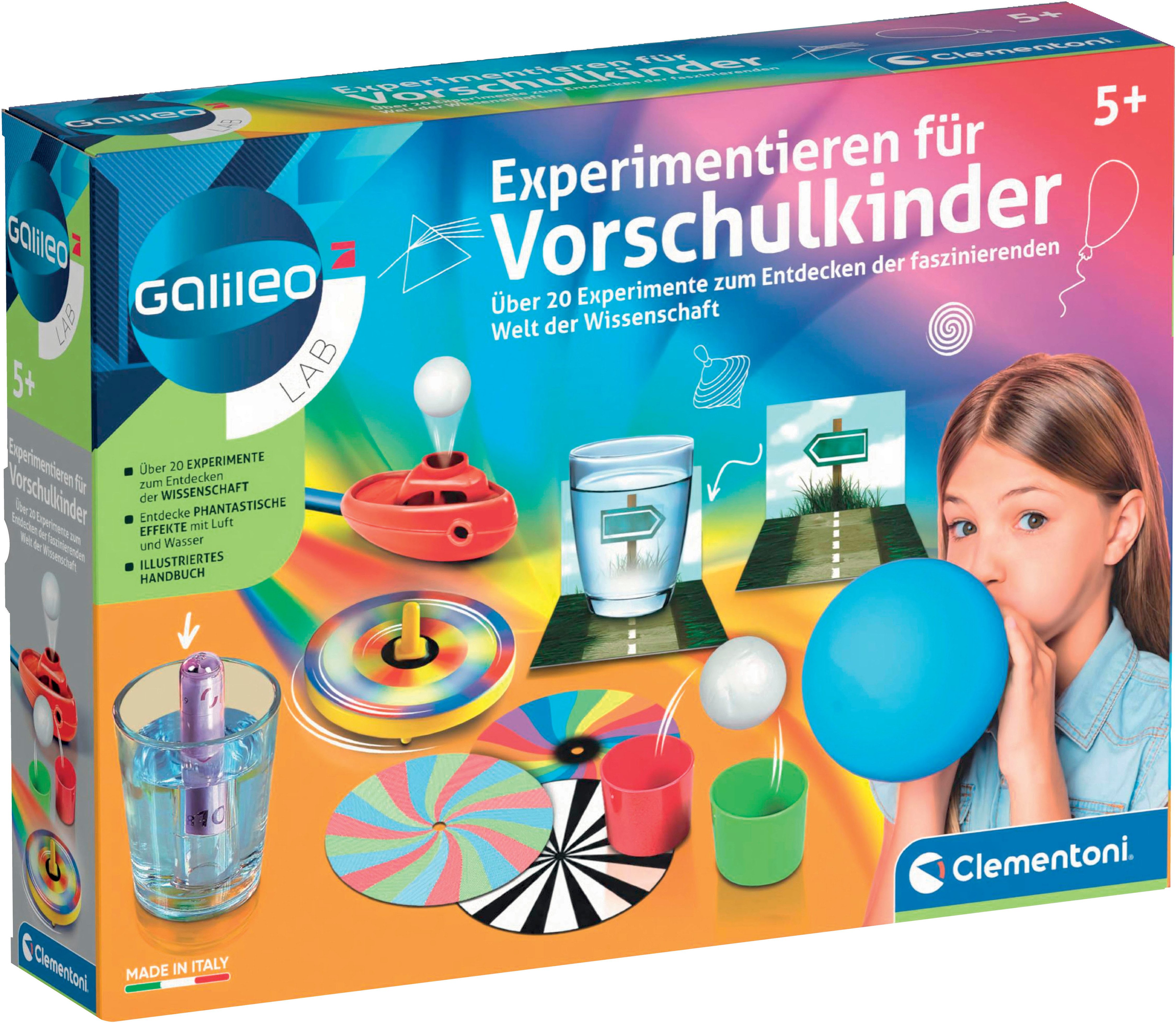 Clementoni® Experimentierkasten Galileo Lab, Experimentieren für Vorschulkinder, Made in Europe