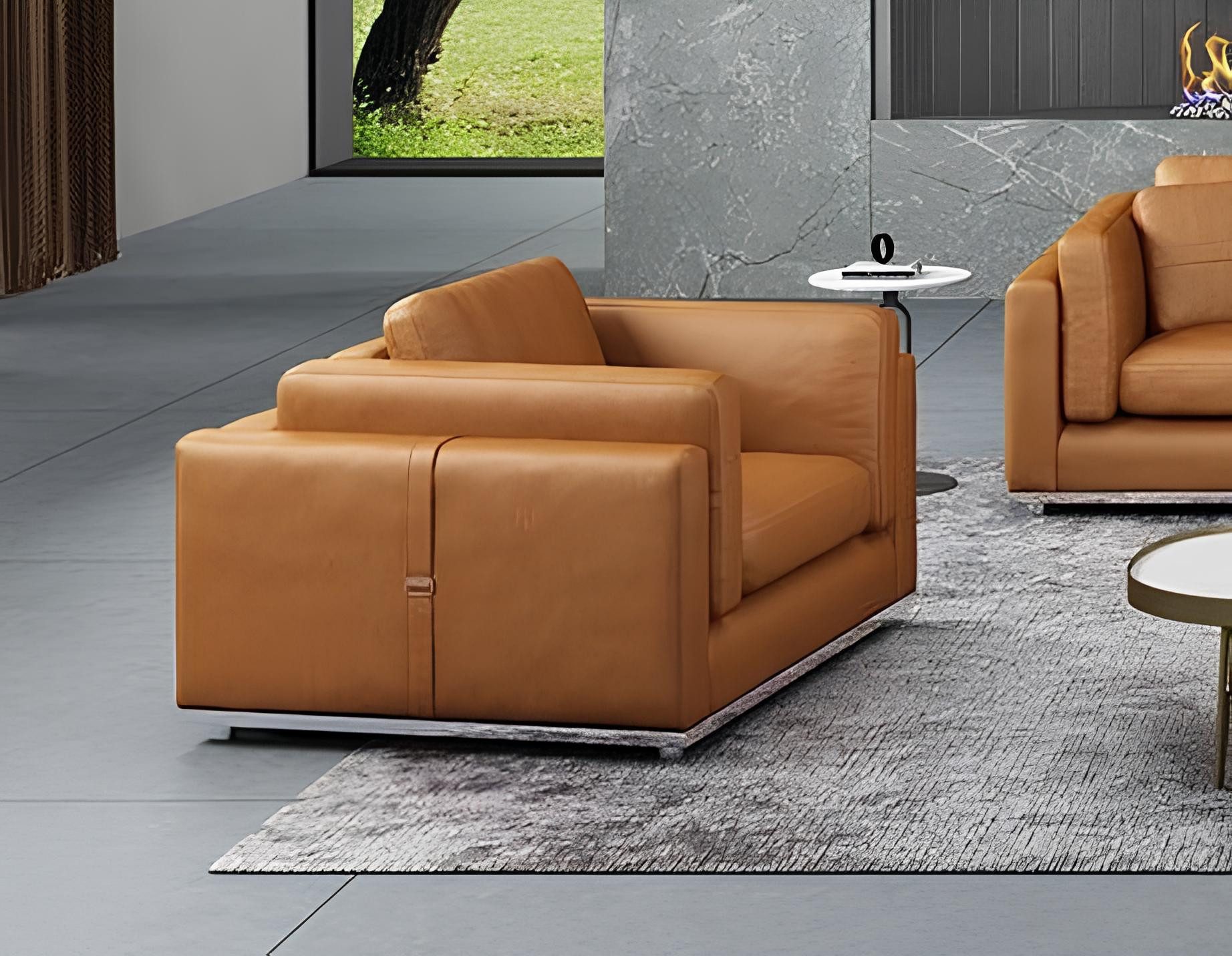 Xlmoebel Sessel Eleganter Leder Loungesessel in modernem Design für entspannte Abende (Sessel), Hergestellt in Europa