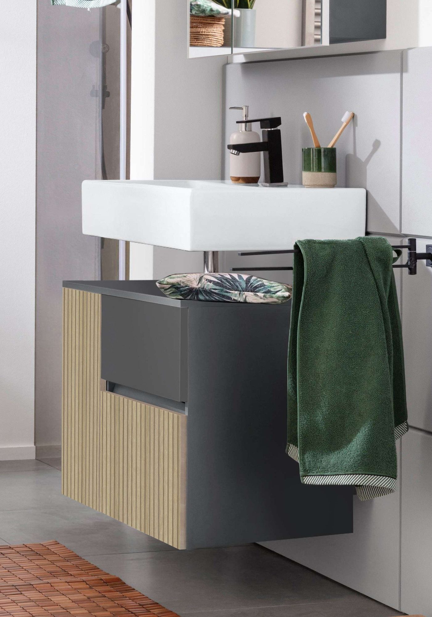 Home affaire Waschbeckenunterschrank Wisla für Wandmontage, Siphonausschnit günstig online kaufen