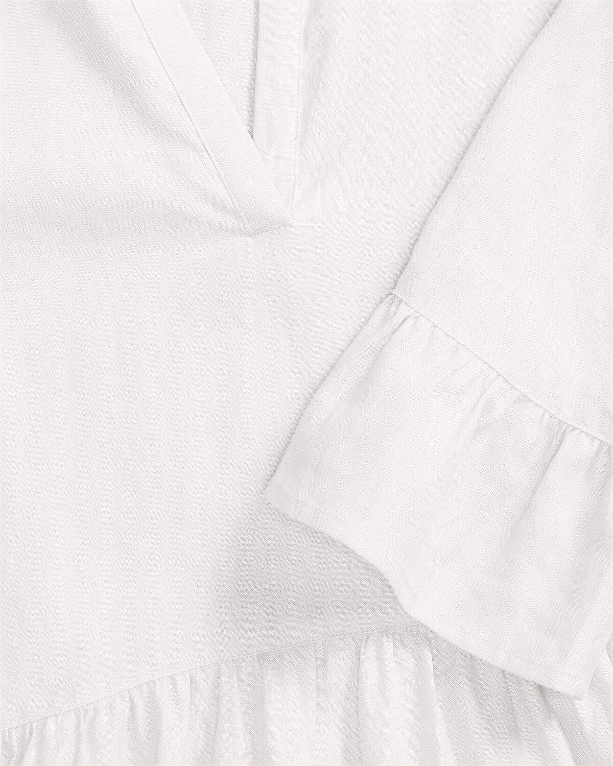 Weiß White Label aus Stufenkleid Midikleid Leinen