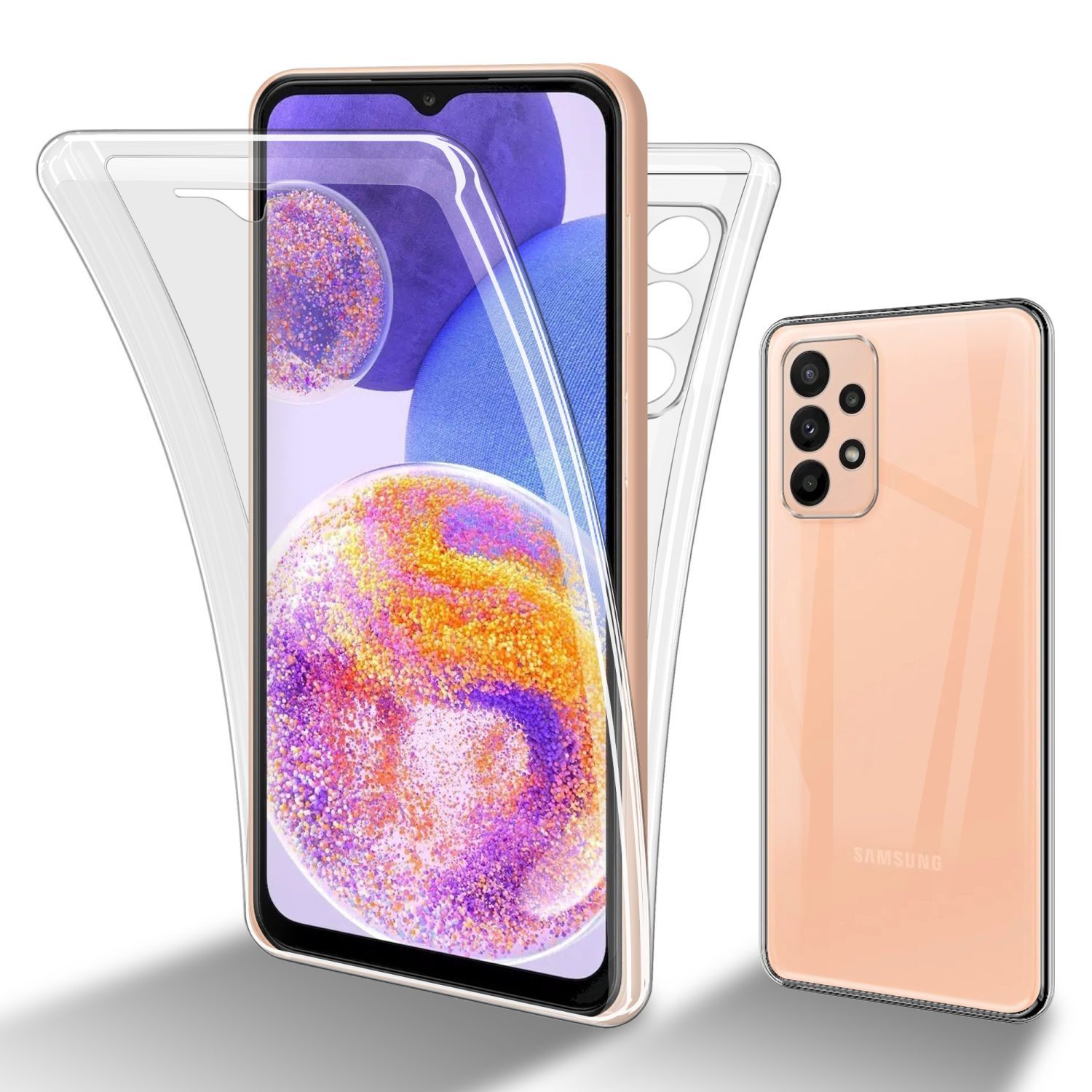 Cadorabo Handyhülle für Samsung Galaxy A23 4G Hülle Samsung Galaxy A23 4G, Flexible Case Handy Schutzhülle - Hülle - Back Cover 360° Grad