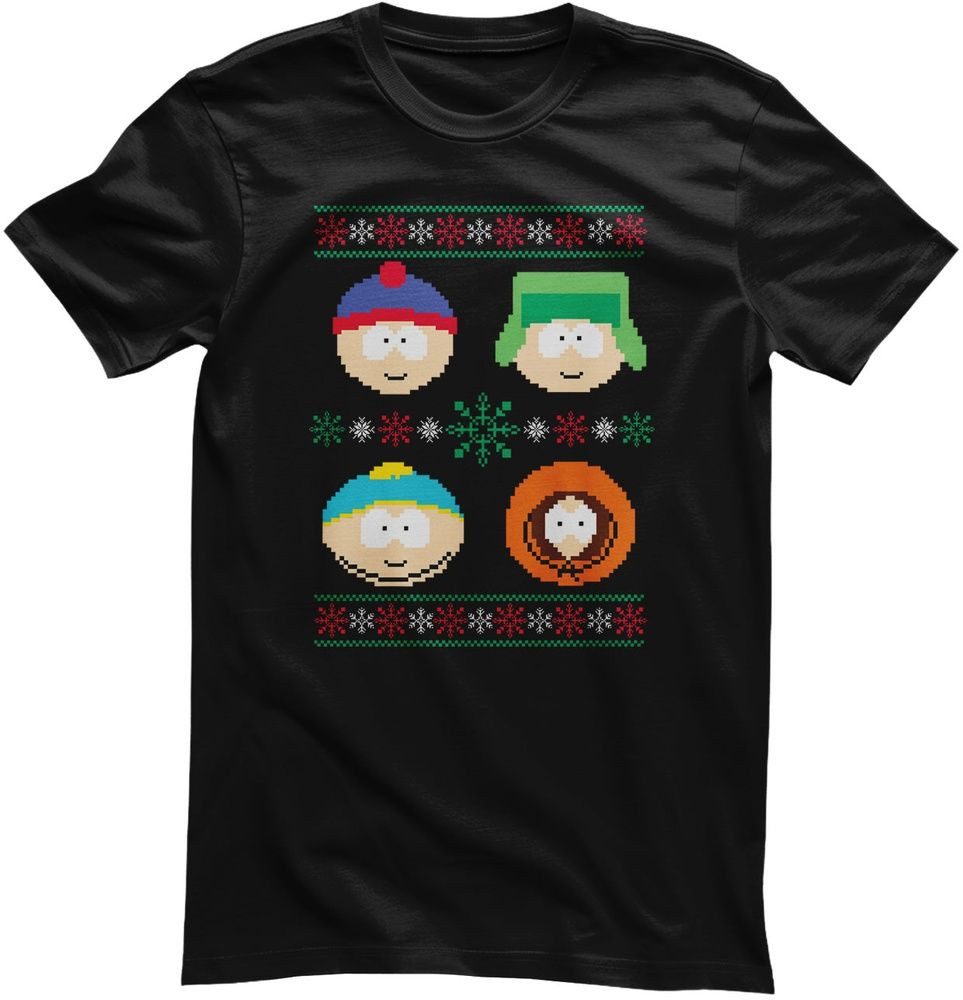 South Park T-Shirt South Park 8-bit Christmas Pattern T-Shirt