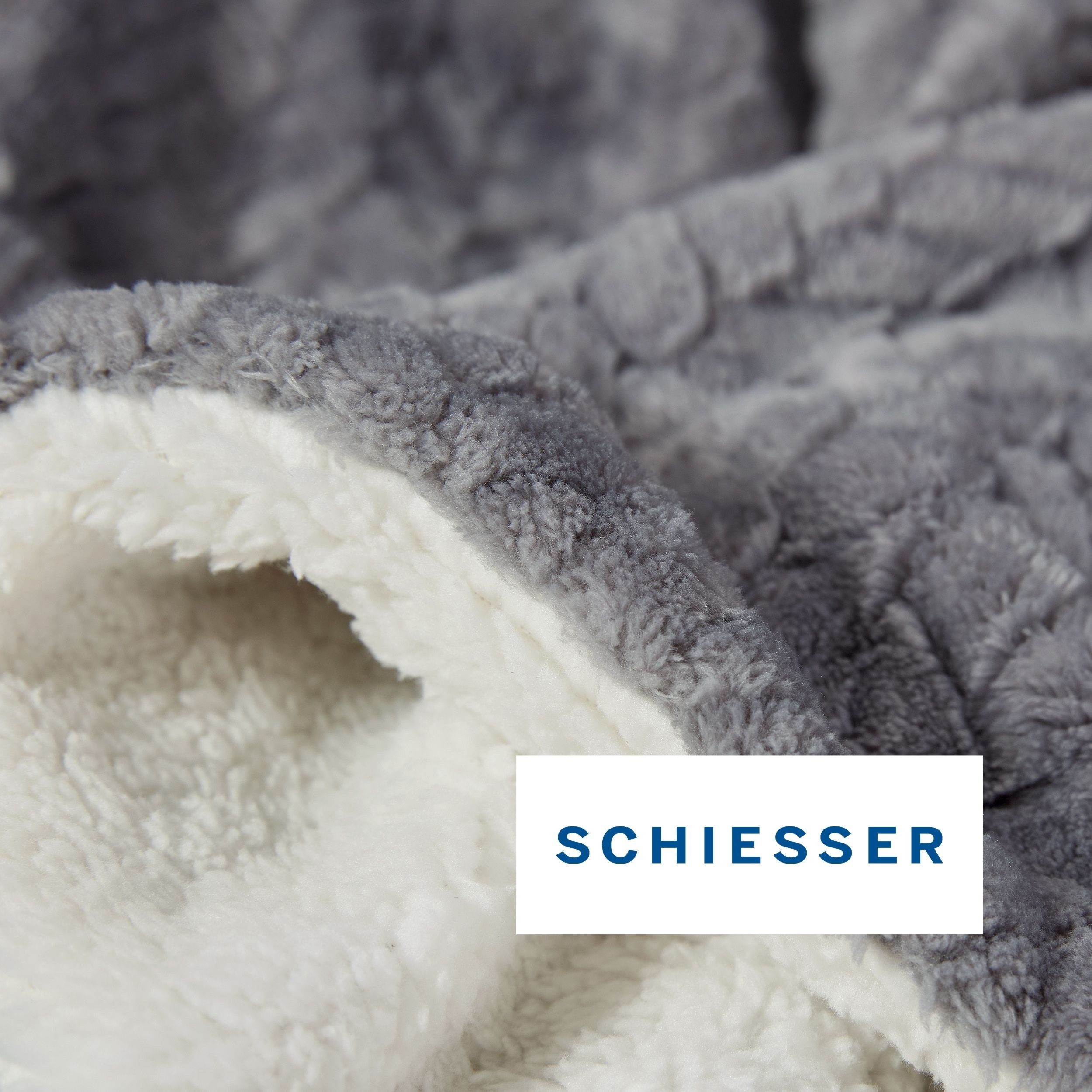 Wohndecke Elsa Wohndecke mit Zopfmuster und flauschiger Sherpa-Rückseite, Schiesser, mit aufwendigem Zopfmuster – Bild 3 von 5