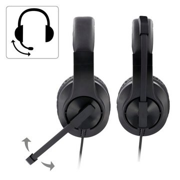 Hama PC Office Headset, Stereo, Klinke, Aux, 2 m Schwarz PC-Headset (Stummschaltung)