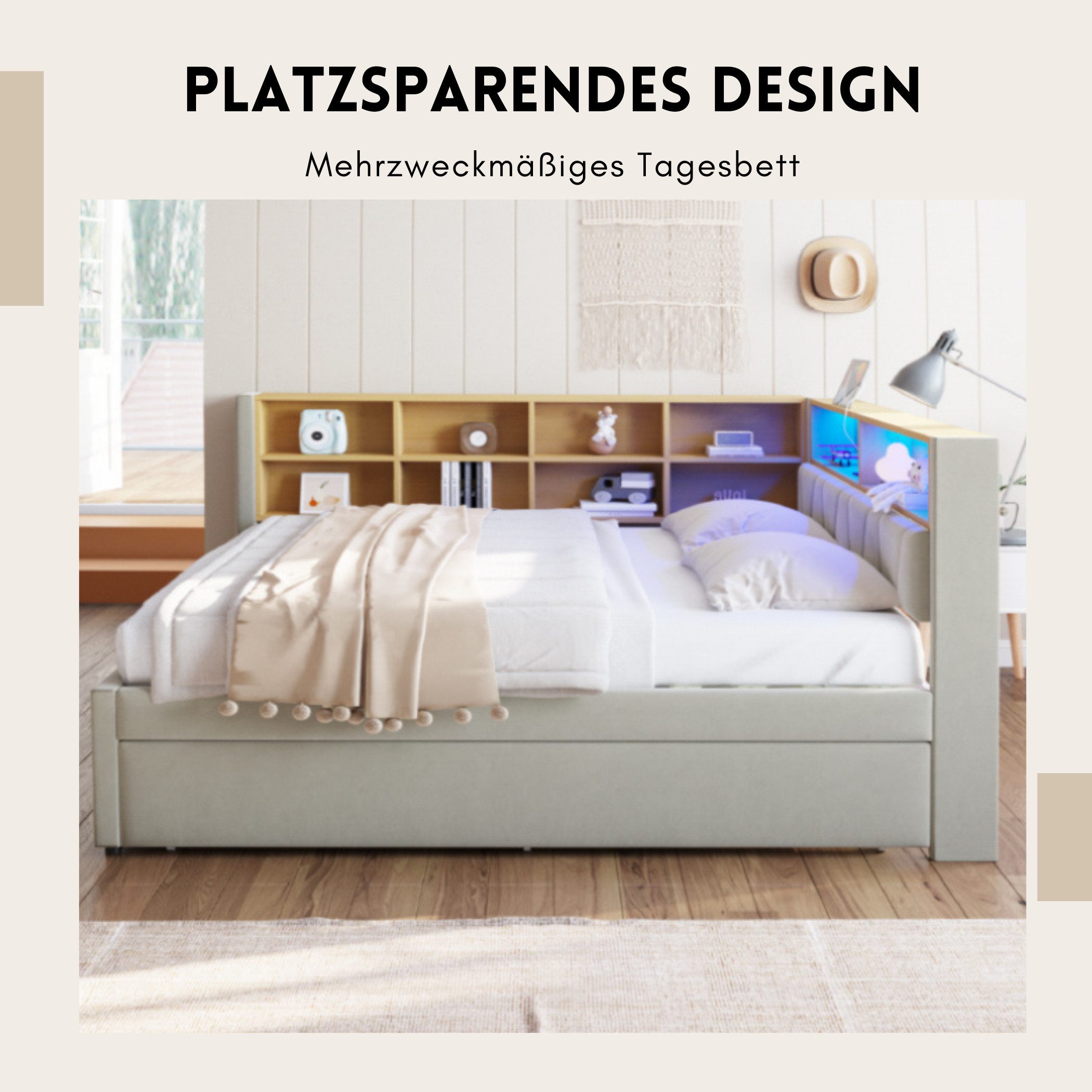 SeedWave Polsterbett Modernes Tagesbett Schlafsofa Funktionsbetten, günstig online kaufen