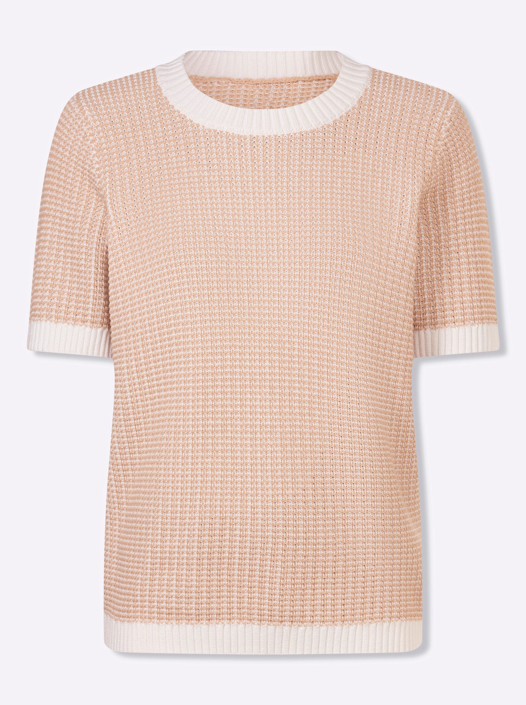 Sieh an! Strickpullover Kurzarm-Pullover Kurzarm Struktur