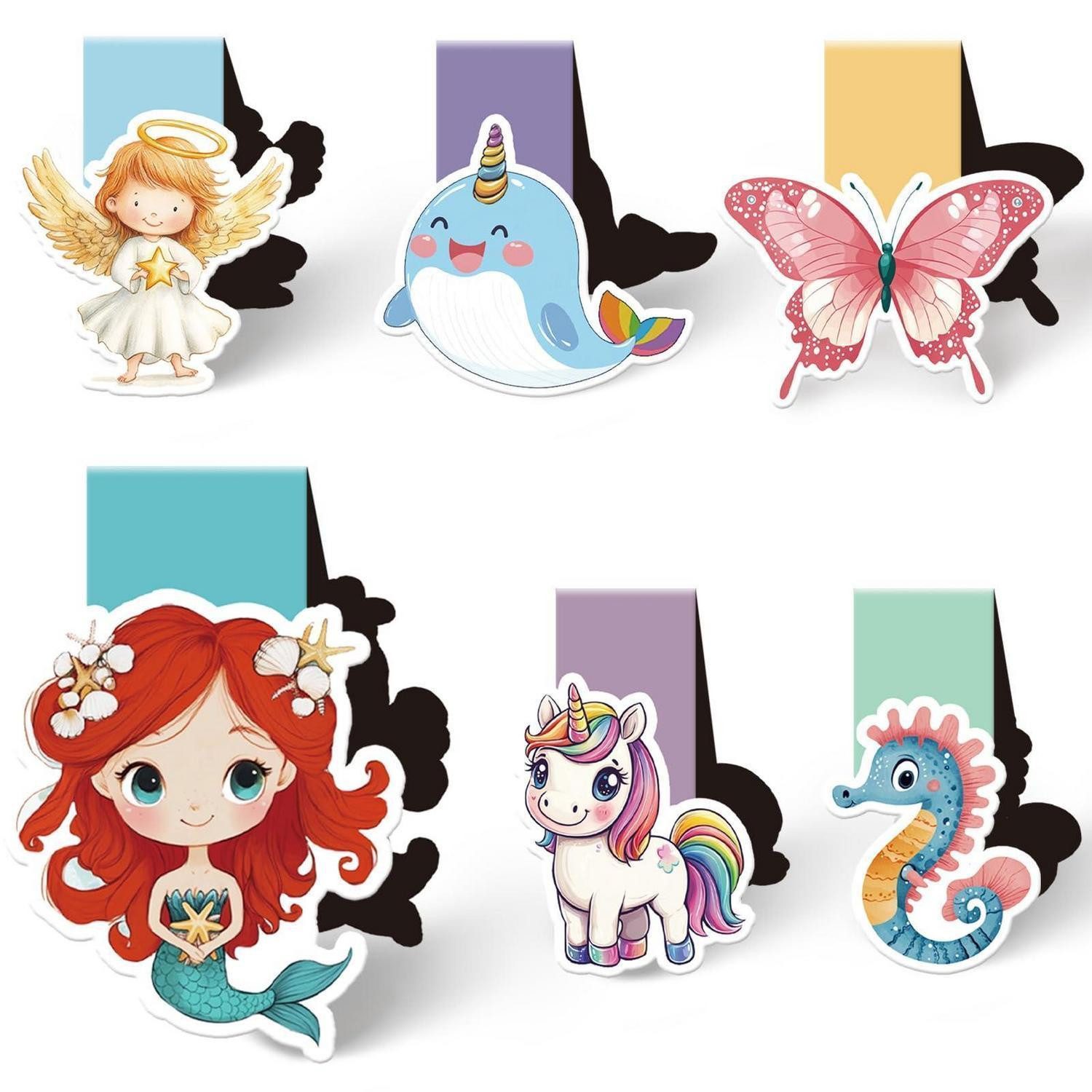 LuxusKollektion Lesezeichen Magnetische Lesezeichen Kinder Set 6er Pack