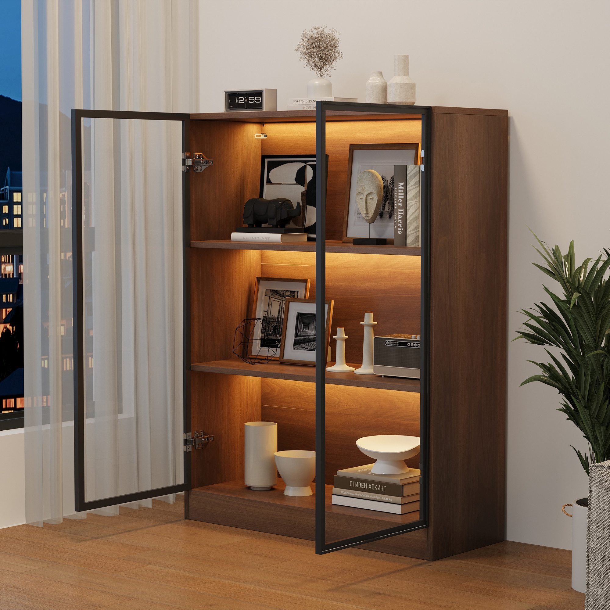 MODFU Vitrine Glasvitrine mit Beleuchtung aus 16 verschiedenen (Vitrinensch günstig online kaufen