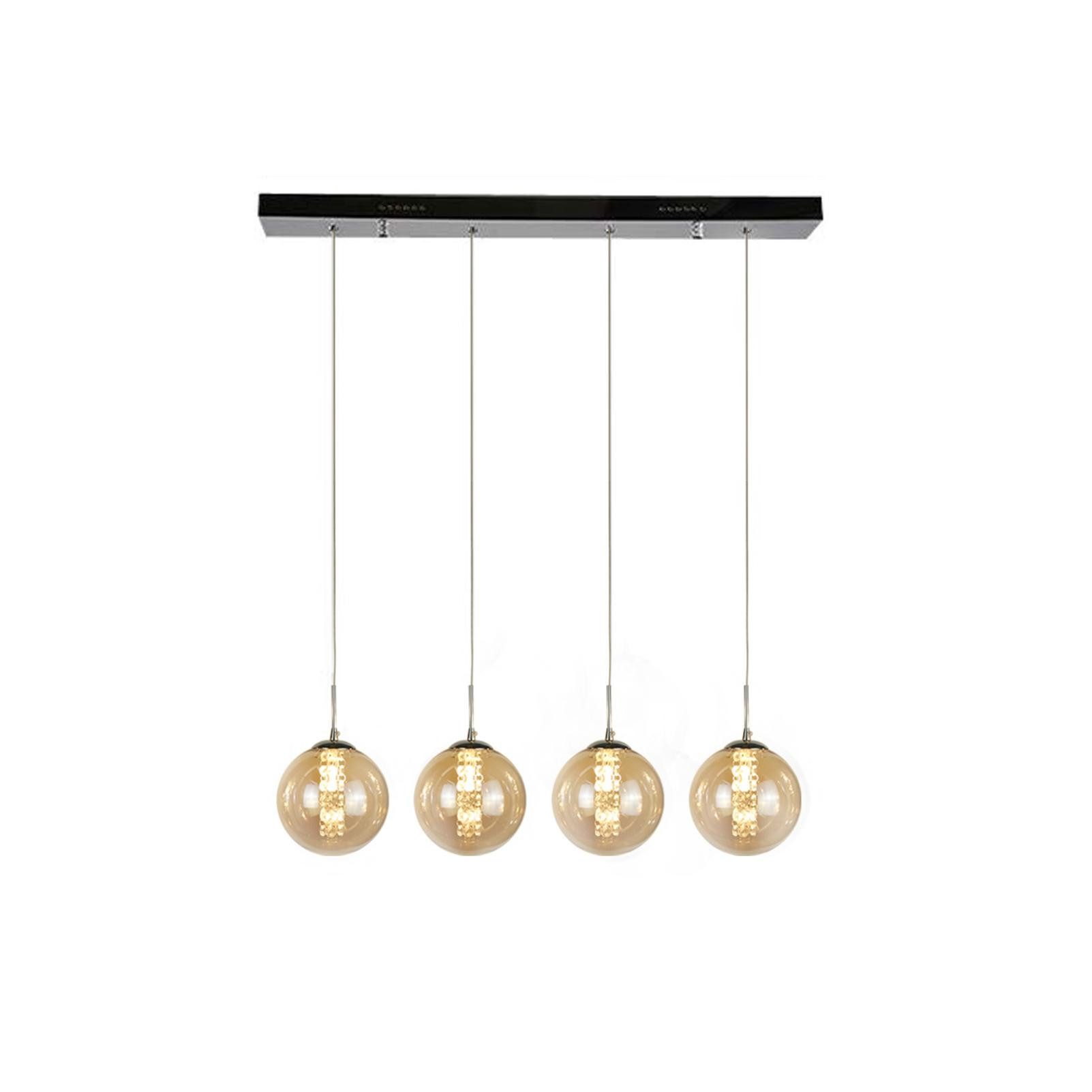 ZMH Pendelleuchte LED Höhenverstellbar Kronleuchter Glas günstig online kaufen