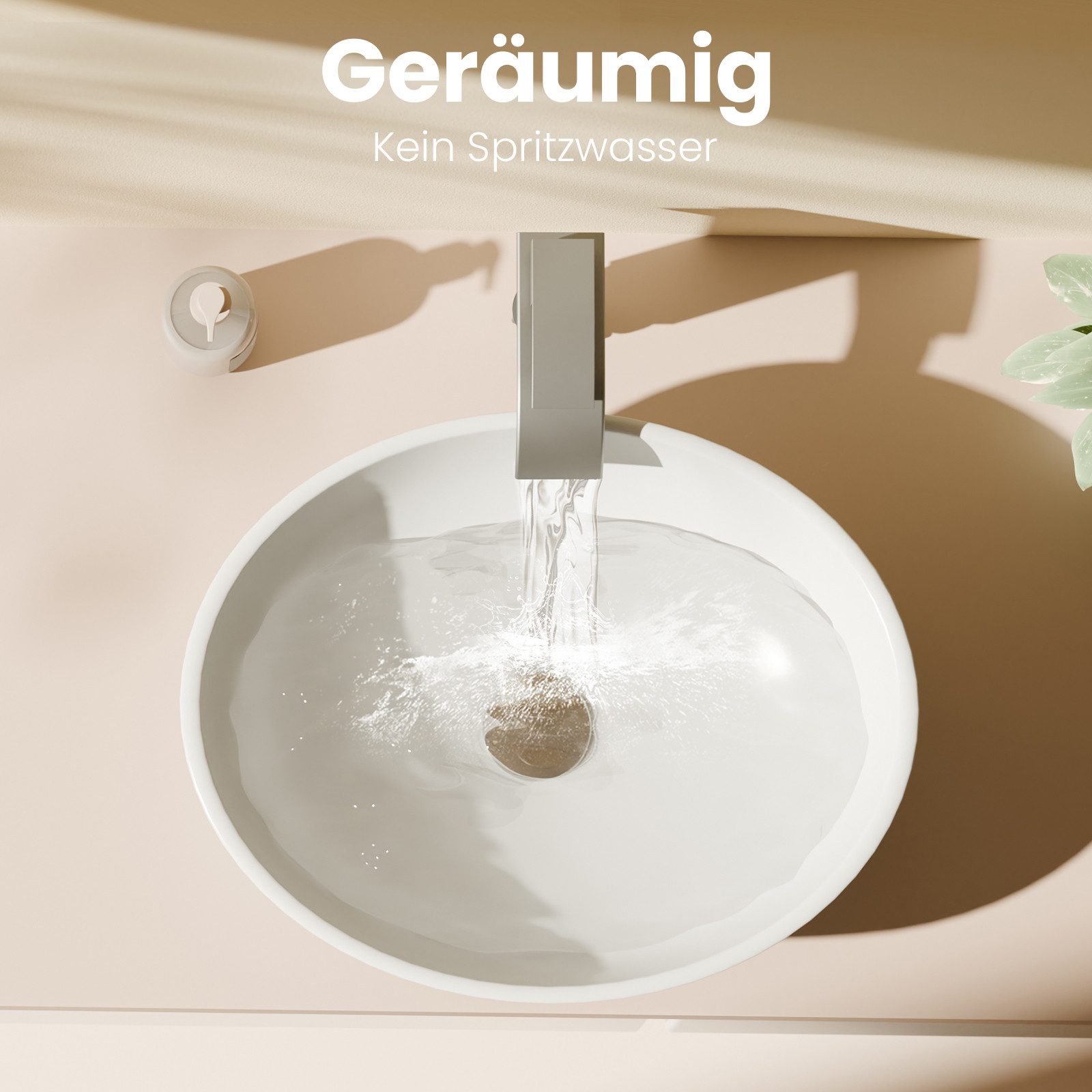 EMKE Aufsatzwaschbecken Oval Handwaschbecken mit Nano günstig online kaufen