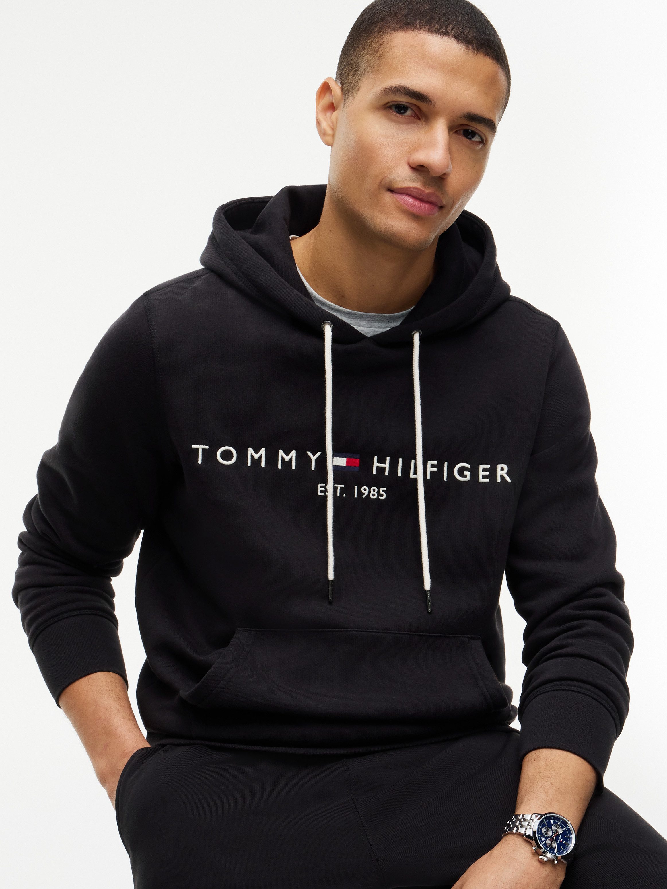 Tommy Hilfiger Kapuzensweatshirt TOMMY LOGO HOODY Baumwoll-Mix