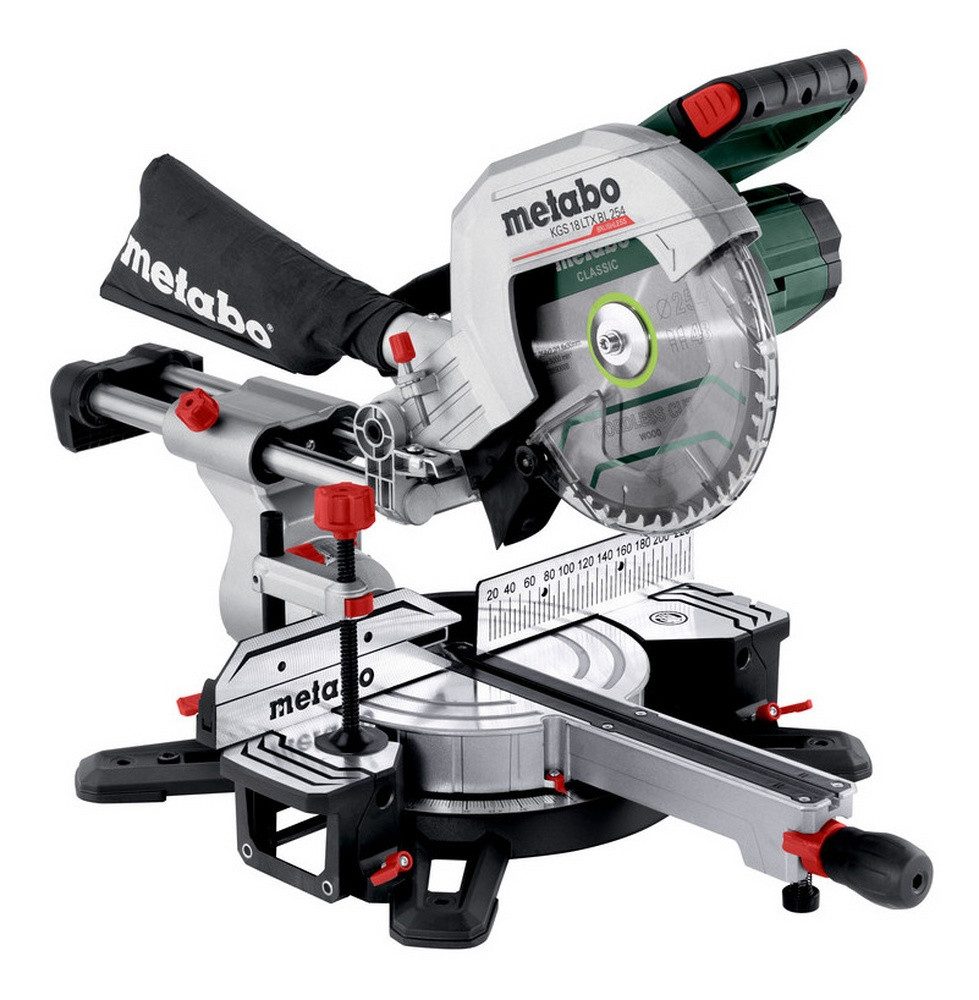 metabo Akku-Kapp-Gehrungssäge KGS 18 LTX BL 254, Kappsäge Ohne Akku im Karton