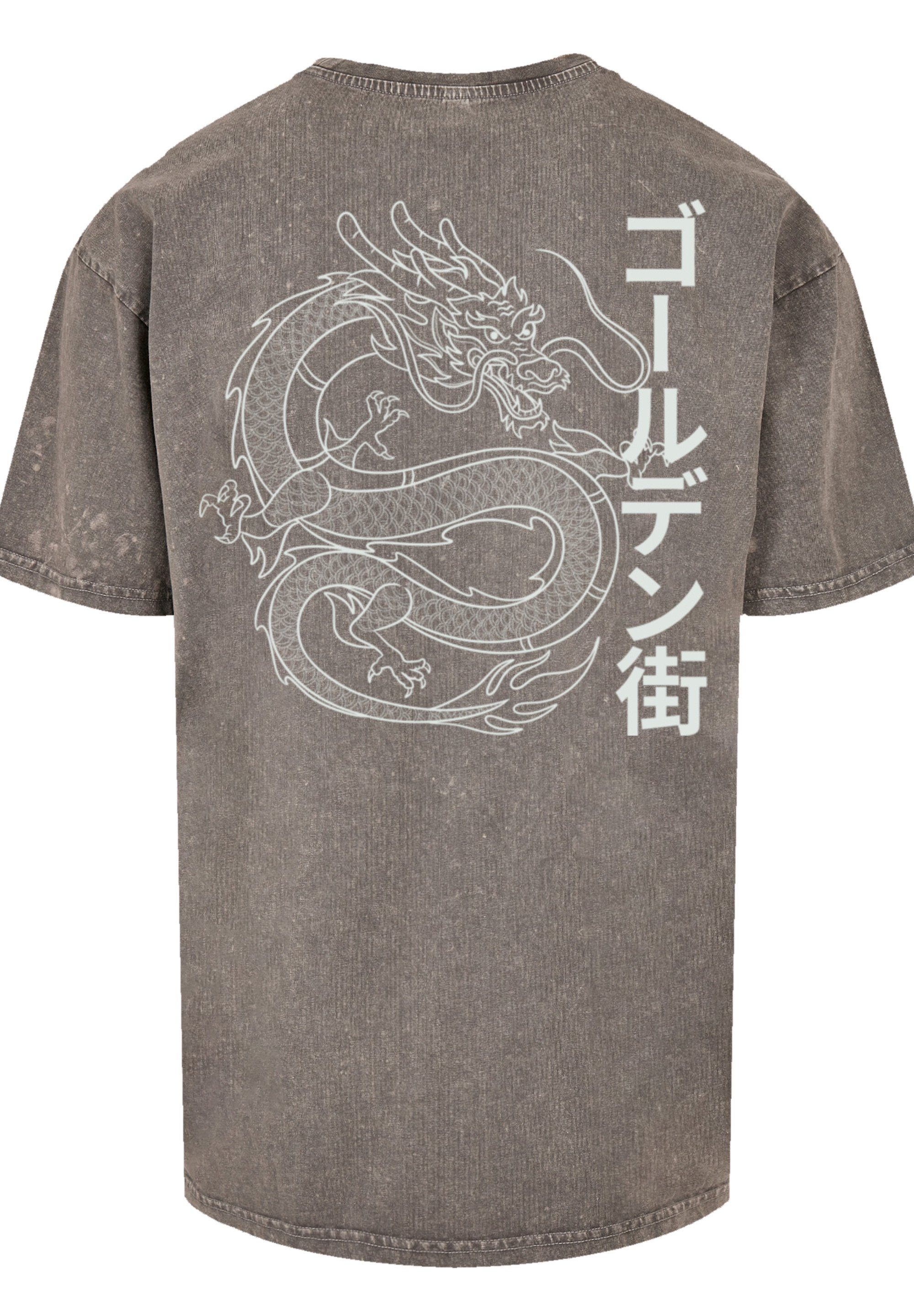 Print Drache Asphalt Gai T-Shirt F4NT4STIC Golden