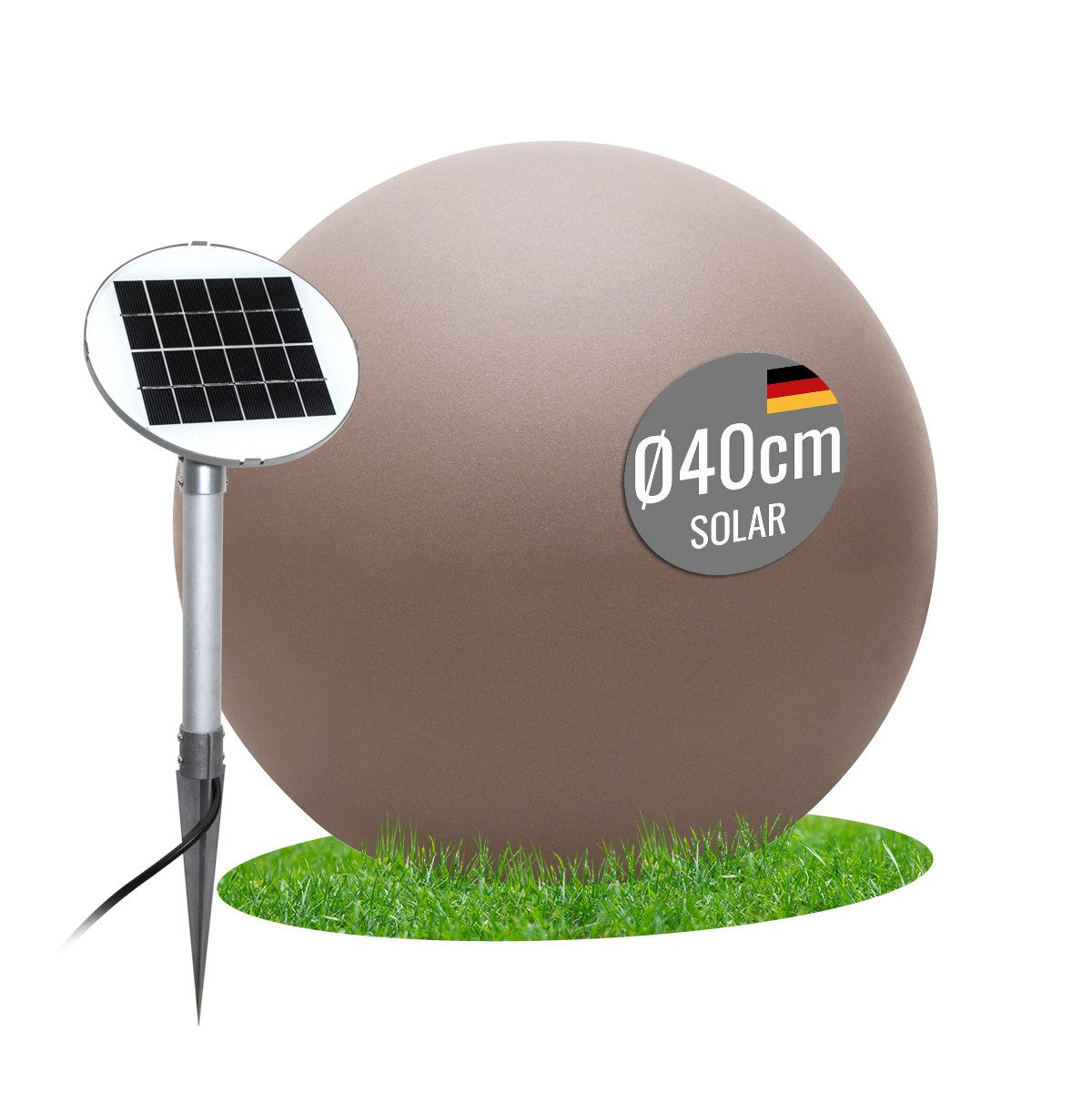 8 seasons design LED Kugelleuchte Shining Globe, Kugellampe für außen (Garten, Terrasse, Balkon), LED fest integriert, warmweißes Licht, Solarpanel, Dämmerungssensor, Solarlampe - robust & langlebig