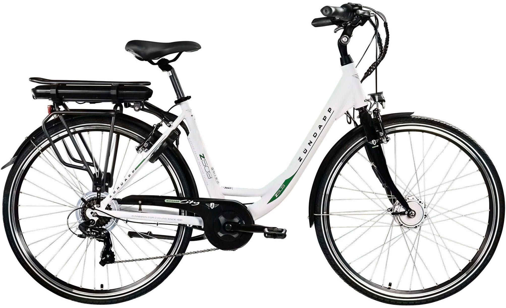 Zündapp E-Bike Cityrad Z503, 7 Gang Shimano Tourney RD-TY21 Schaltwerk, Kettenschaltung, Frontmotor, 536 Wh, Pedelec, Elektrofahrrad für Damen u. Herren