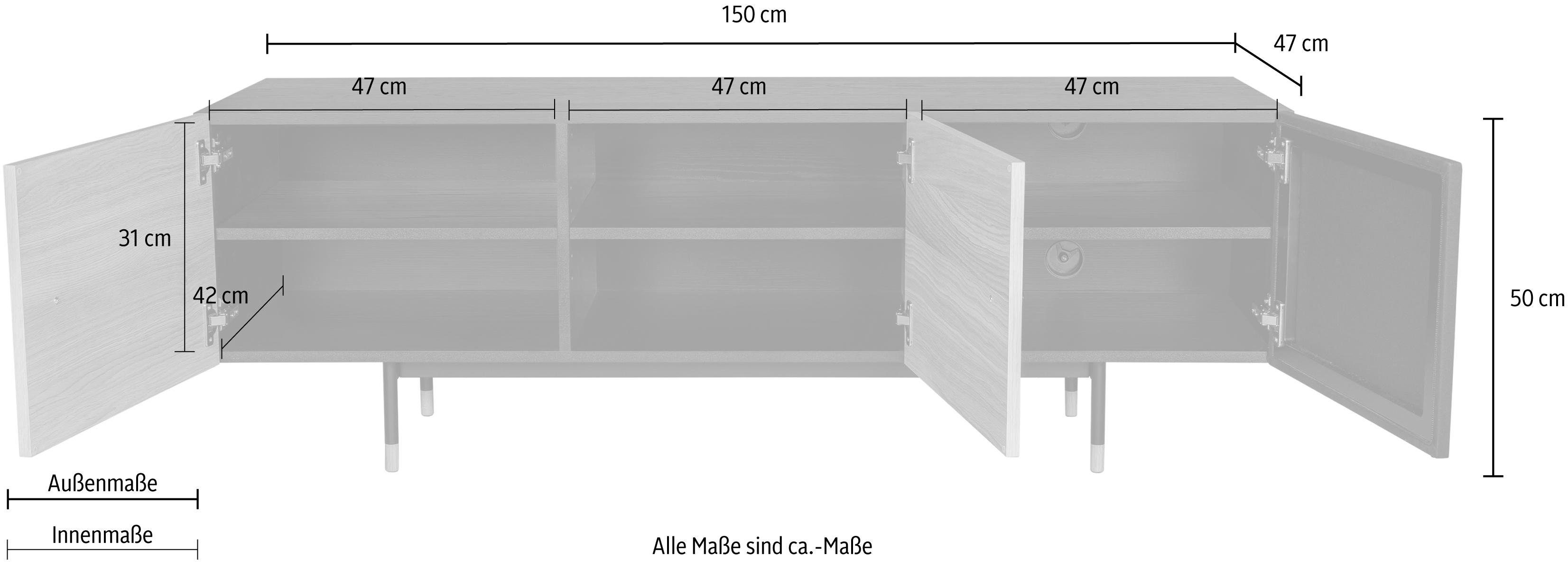 Woodman TV-Board Jugend TV-Kommode, mit Soft Close Funktion, Breite 150 cm, FSC®