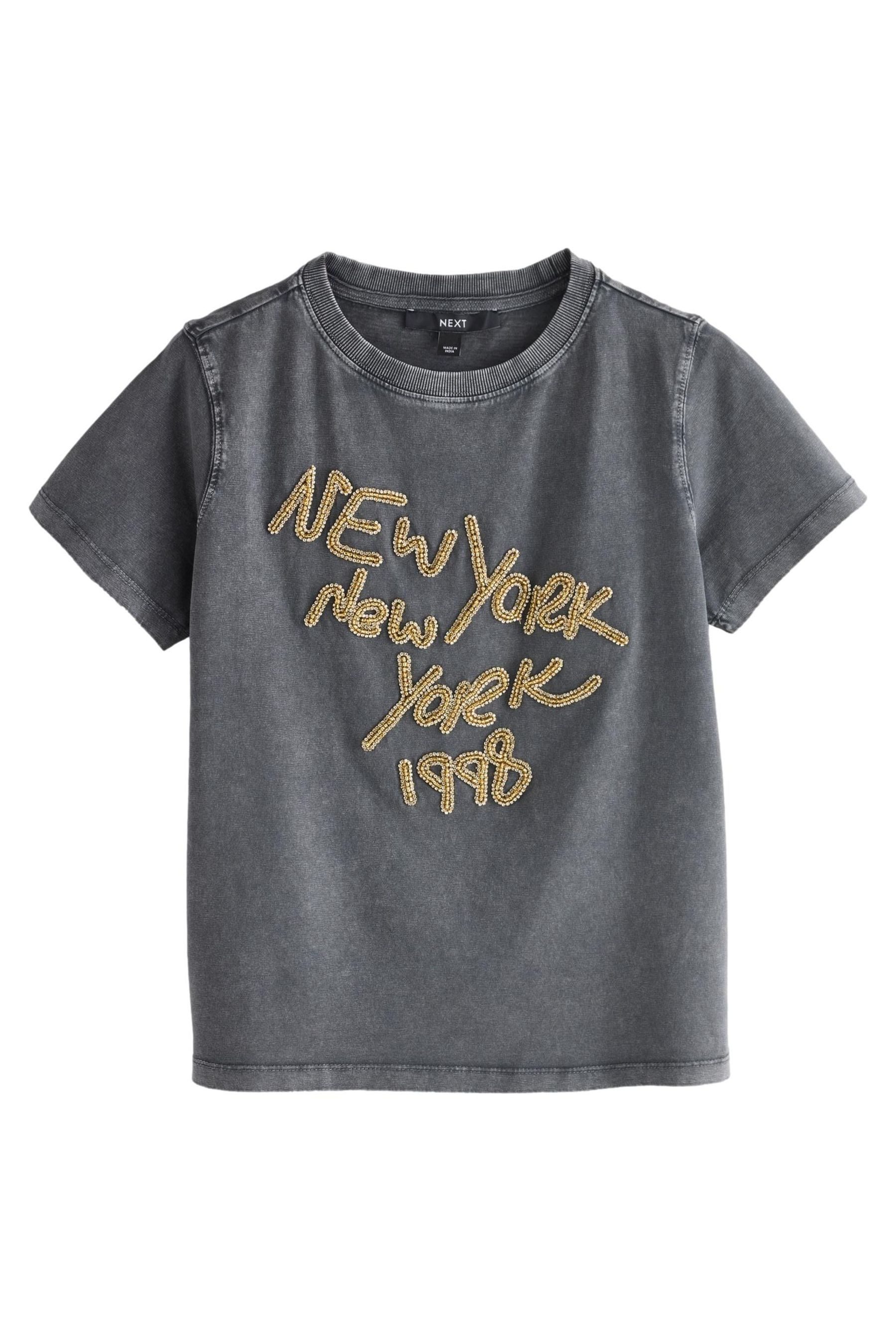Next T-Shirt Gewaschenes Glitzer-T-Shirt mit New günstig online kaufen