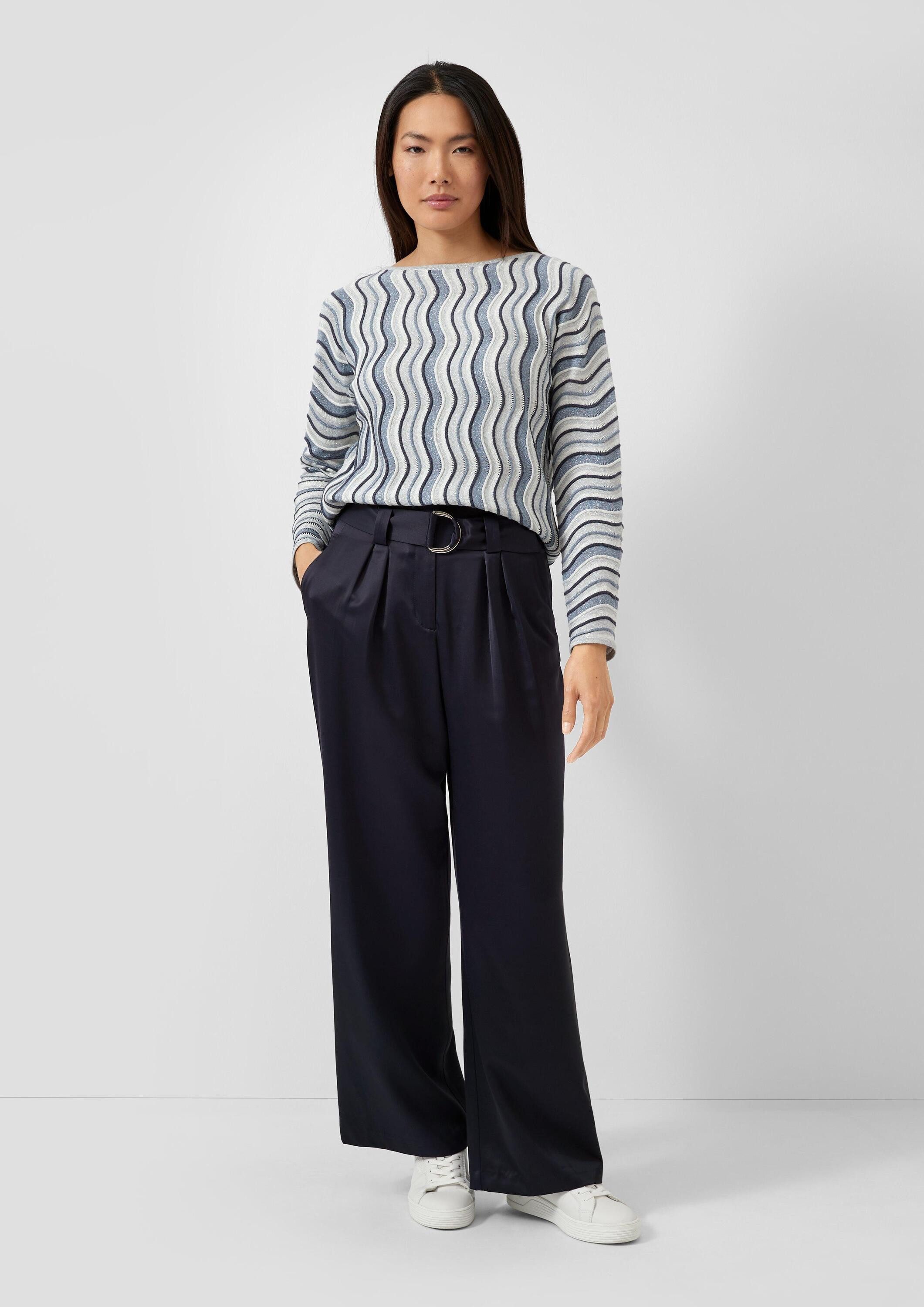 s.Oliver Chinos Hose Hose mit Extra Wide Leg und Gürtel im Relaxed Fit