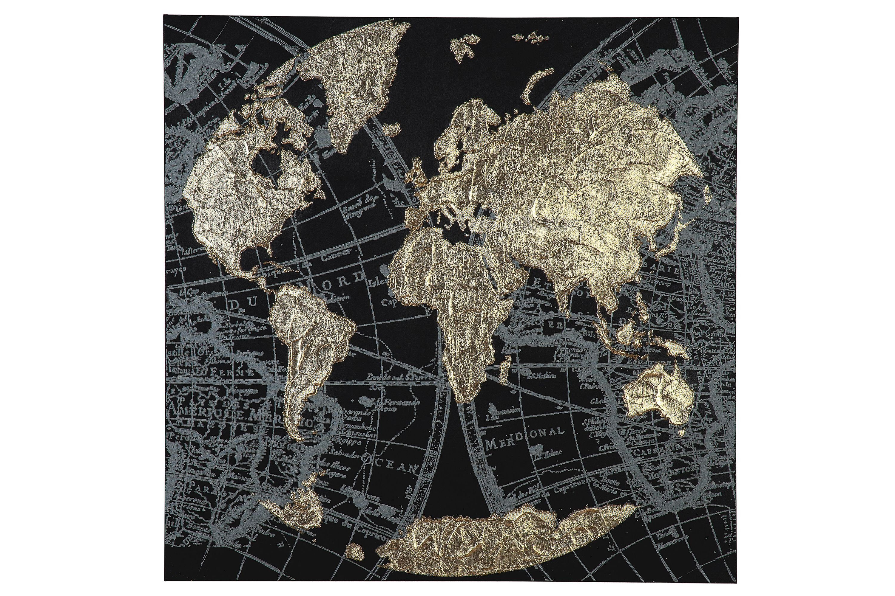 GILDE Bild gold-schwarz - GILDE x 90cm H. - Earth Bild B. 90cm Golden