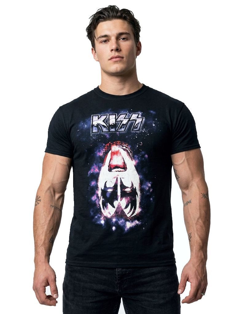 Kiss Print-Shirt KISS T-Shirt Upside Down Purple Gene – Heavy Cotton Black – S bis 2XL KISS FESTIVAL T-SHIRT HERREN