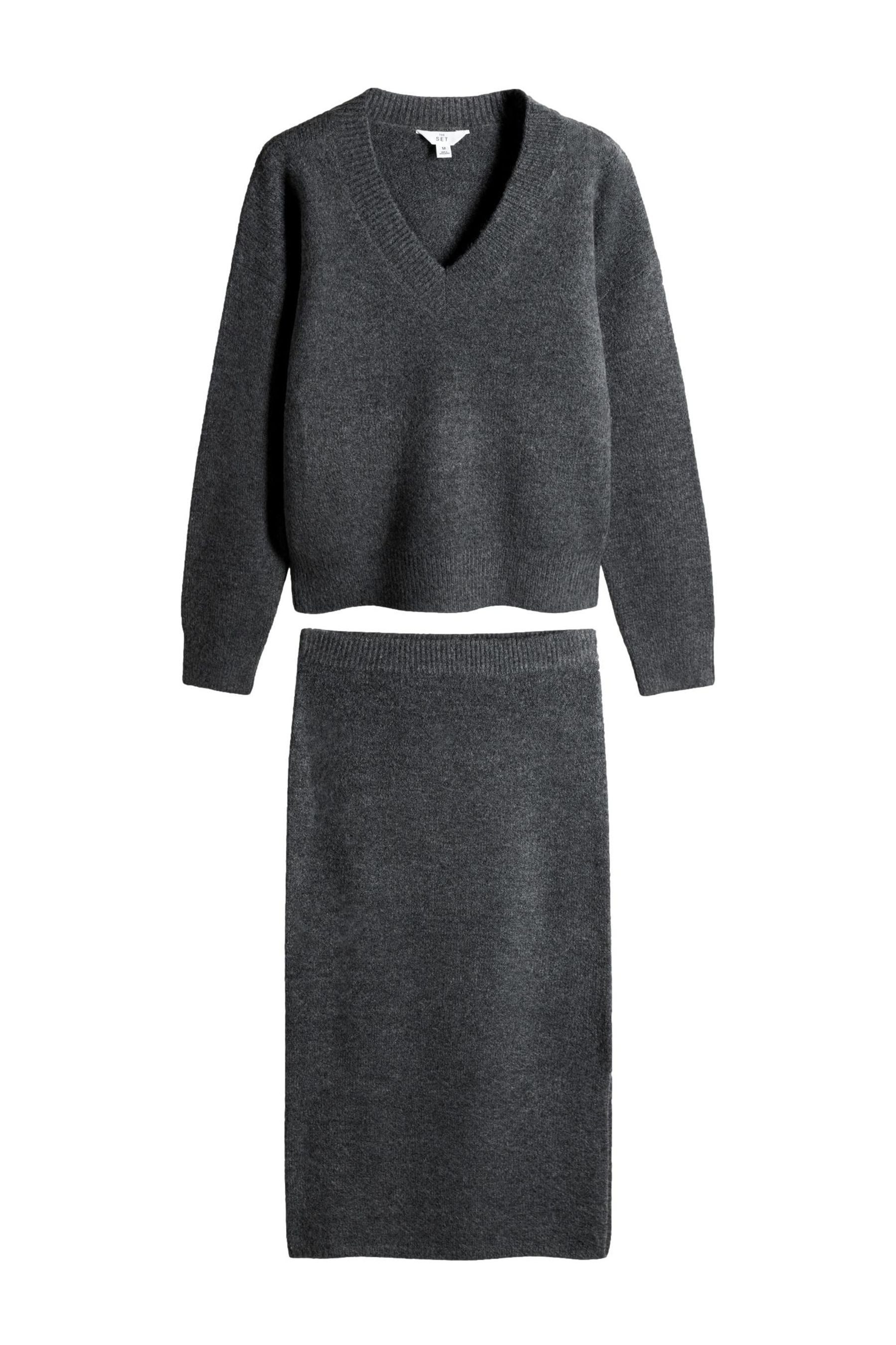 The Set Sweatanzug The Set Strickpullover mit passendem Midirock (2-tlg)