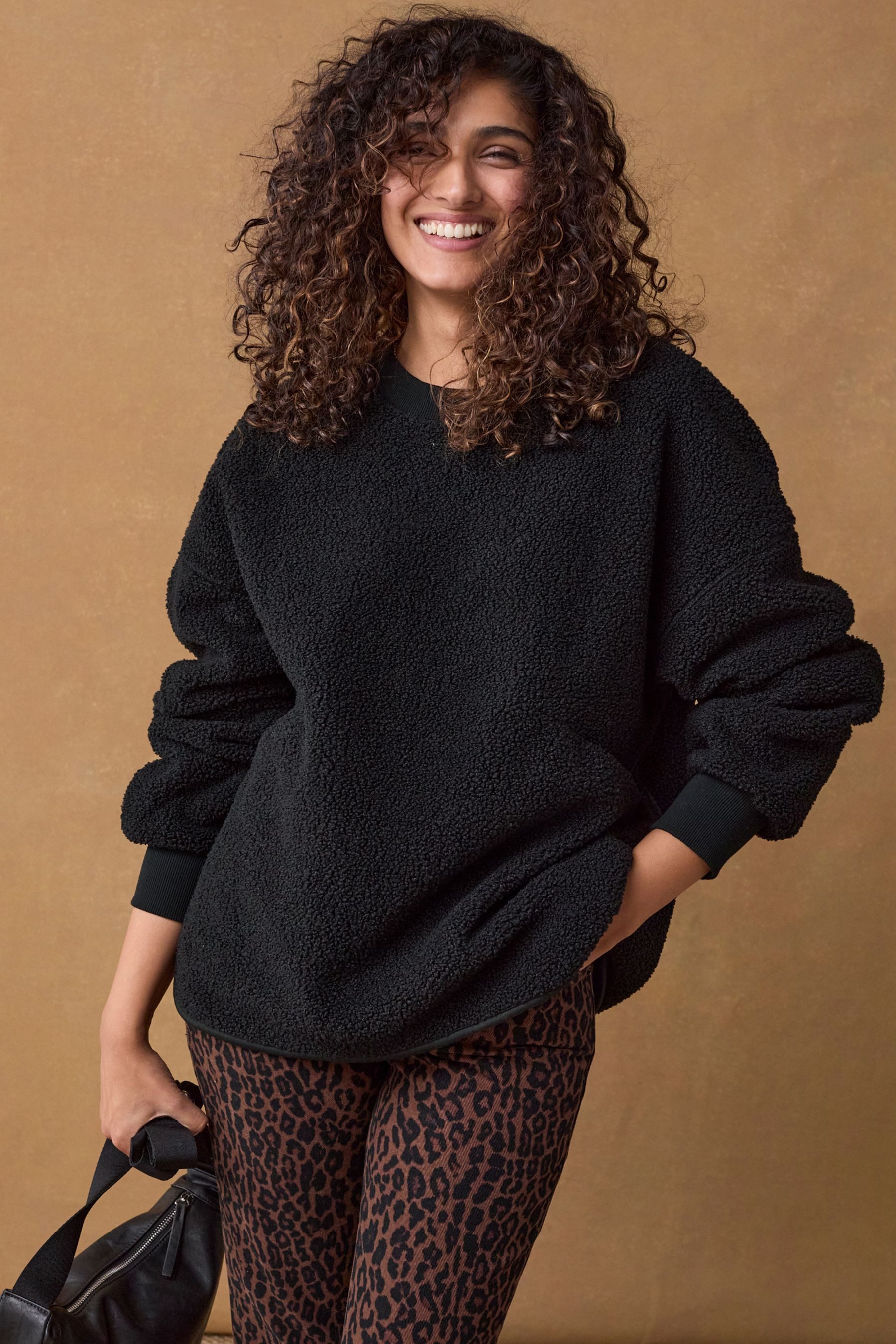 Next Fleecepullover Relaxed Fit Sweathirt mit günstig online kaufen