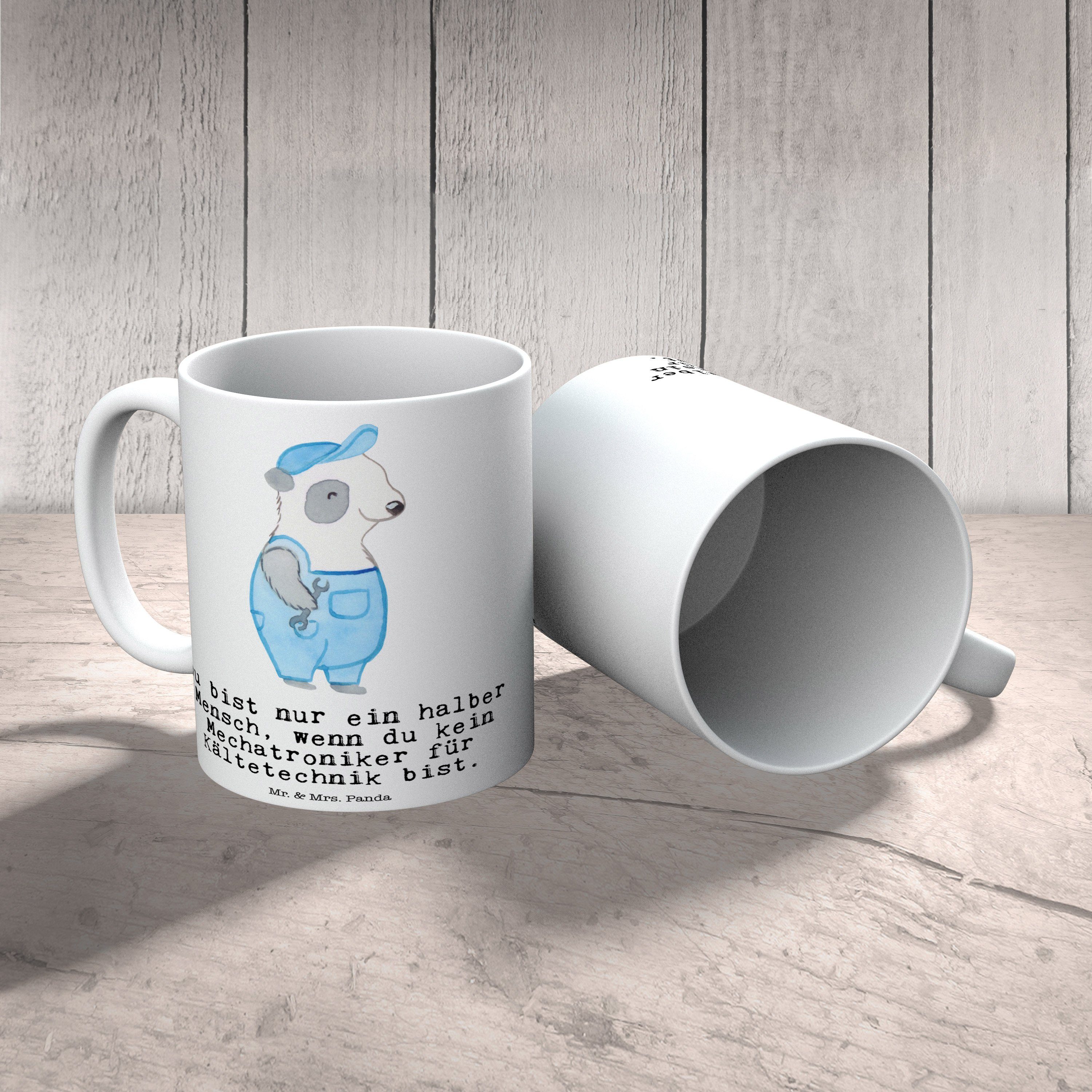 Mr. & Mrs. Panda Tasse mit Geschenk, - Weiß Kältetechnik Kaffeebech, Herz Mechatroniker für Keramik 