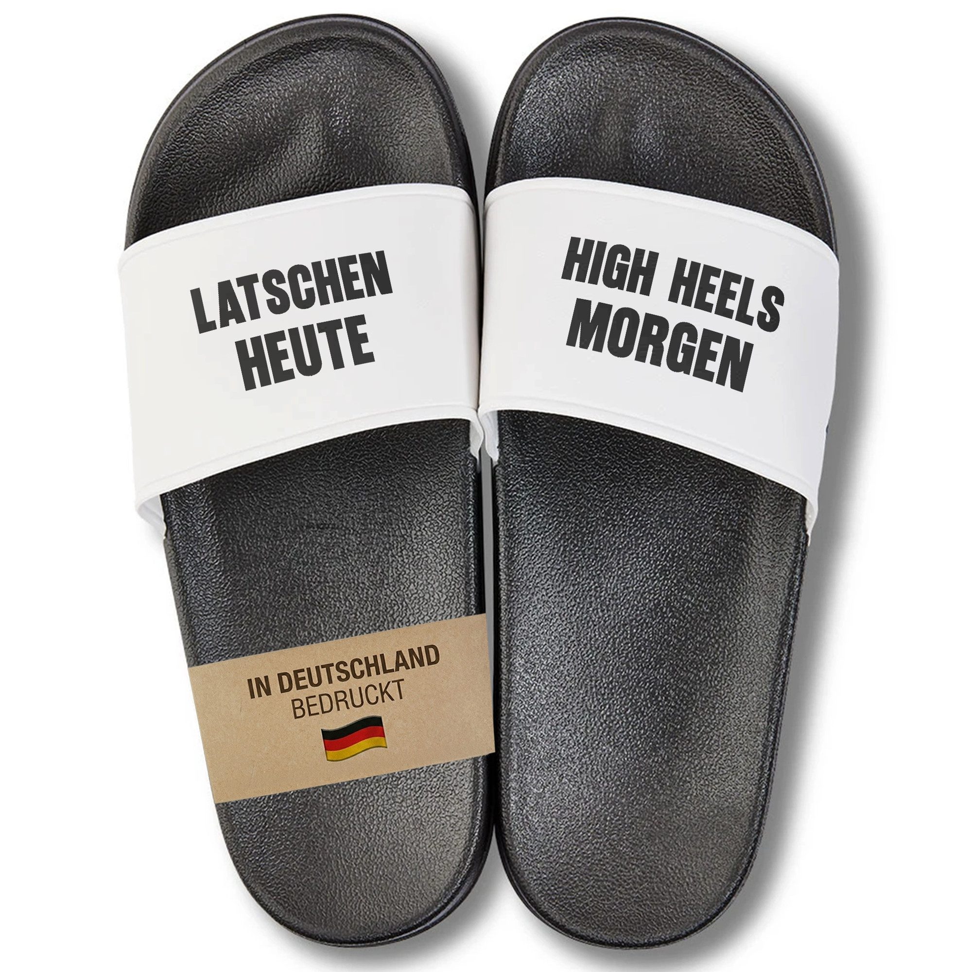 22Feels Geschenk Lustige Badelatschen Frauen Damen mit Spruch Sommer Urlaub Badepantolette IN DEUTSCHLAND BEDRUCKT