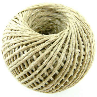 Paketschnur naturfarben ca. 80 m x Ø1,5 mm mit gedrehten Fasern Seil (1-tlg), hohe Festigkeit