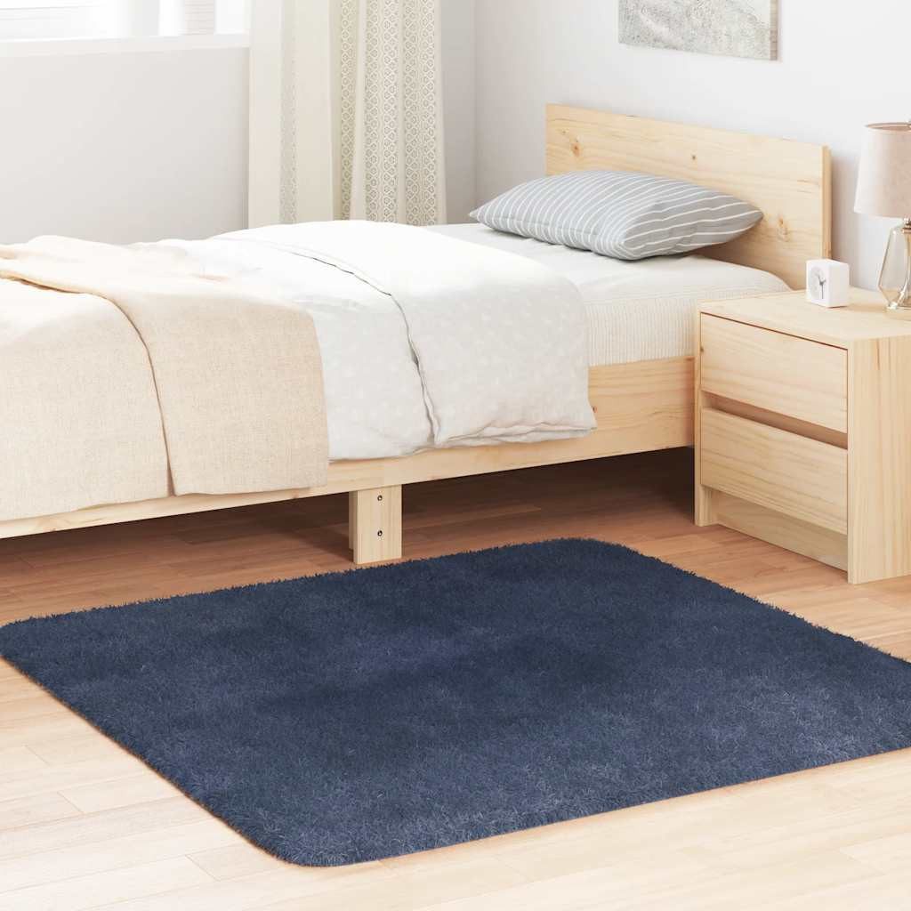 vidaXL Teppich Teppich Shaggy Hochflor NAVARRA Marineblau 120x120 cm Polyester, Quadrat