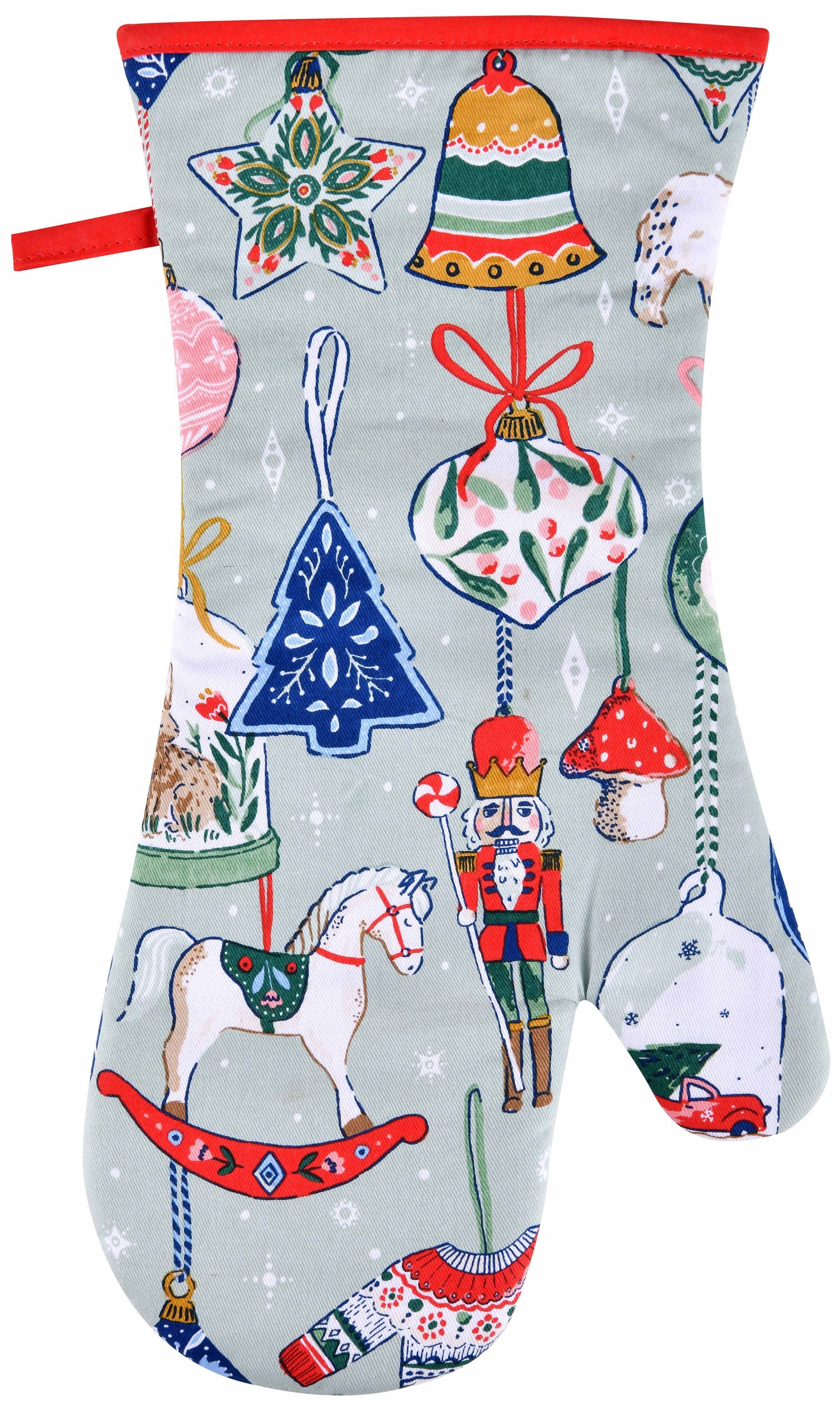 Ulster Weavers Topfhandschuhe Christmas Ornaments, (1-tlg., 1-teilig), 1-tlg., bestehend aus 1x Ofenhandschuh, wattiert, Größe: ca.20x37 cm