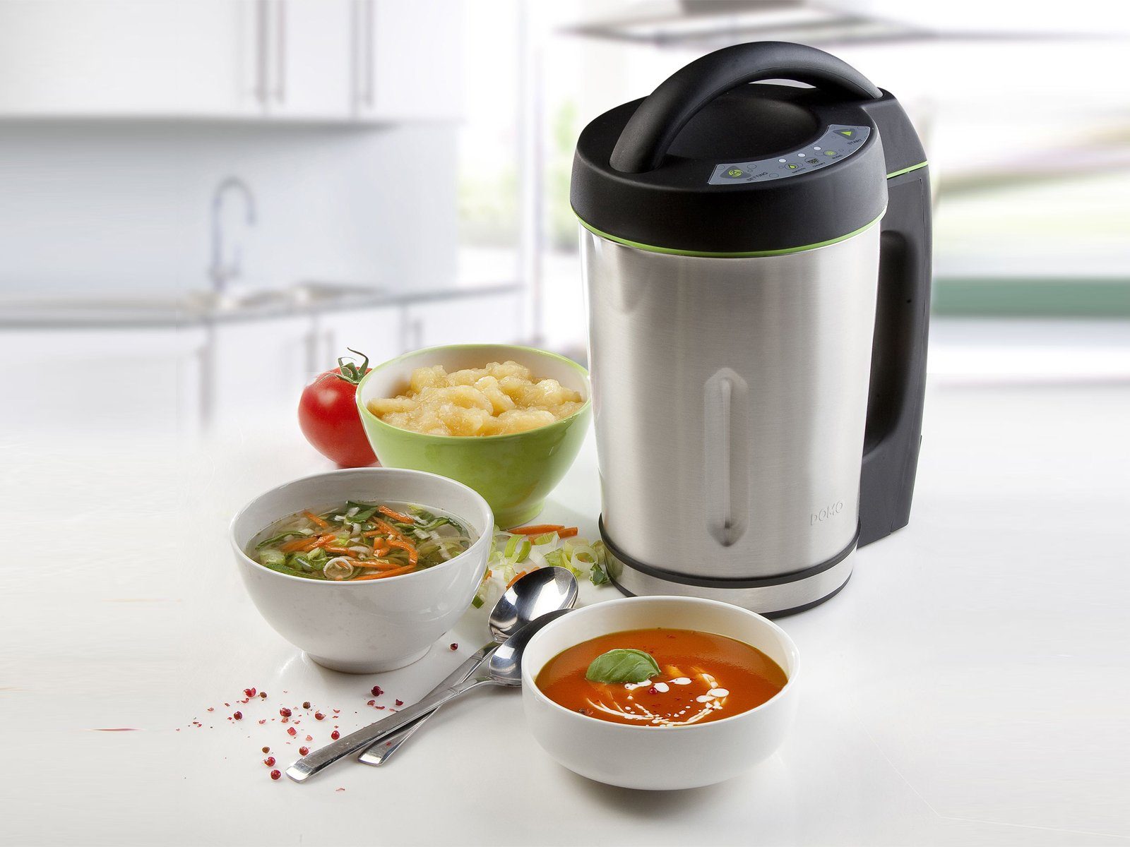 Domo Multikocher, 1000 W, Digitaler Edelstahl Thermo Suppen-Kocher Marmeladen & Smoothiemaker