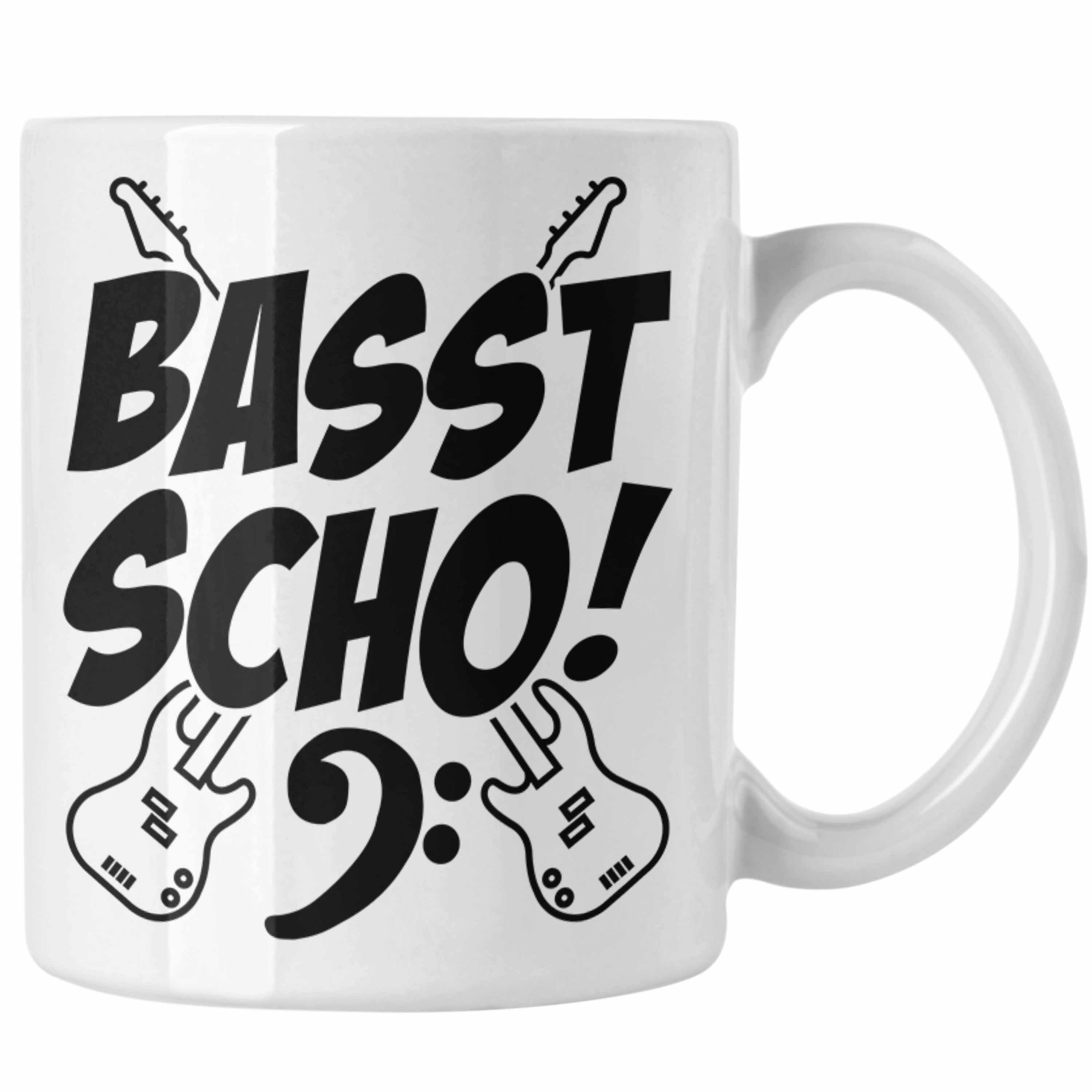 Trendation Tasse Bassist Tasse Geschenk Bass-Spieler Geschenkidee Kaffee-Becher Basst S Weiss