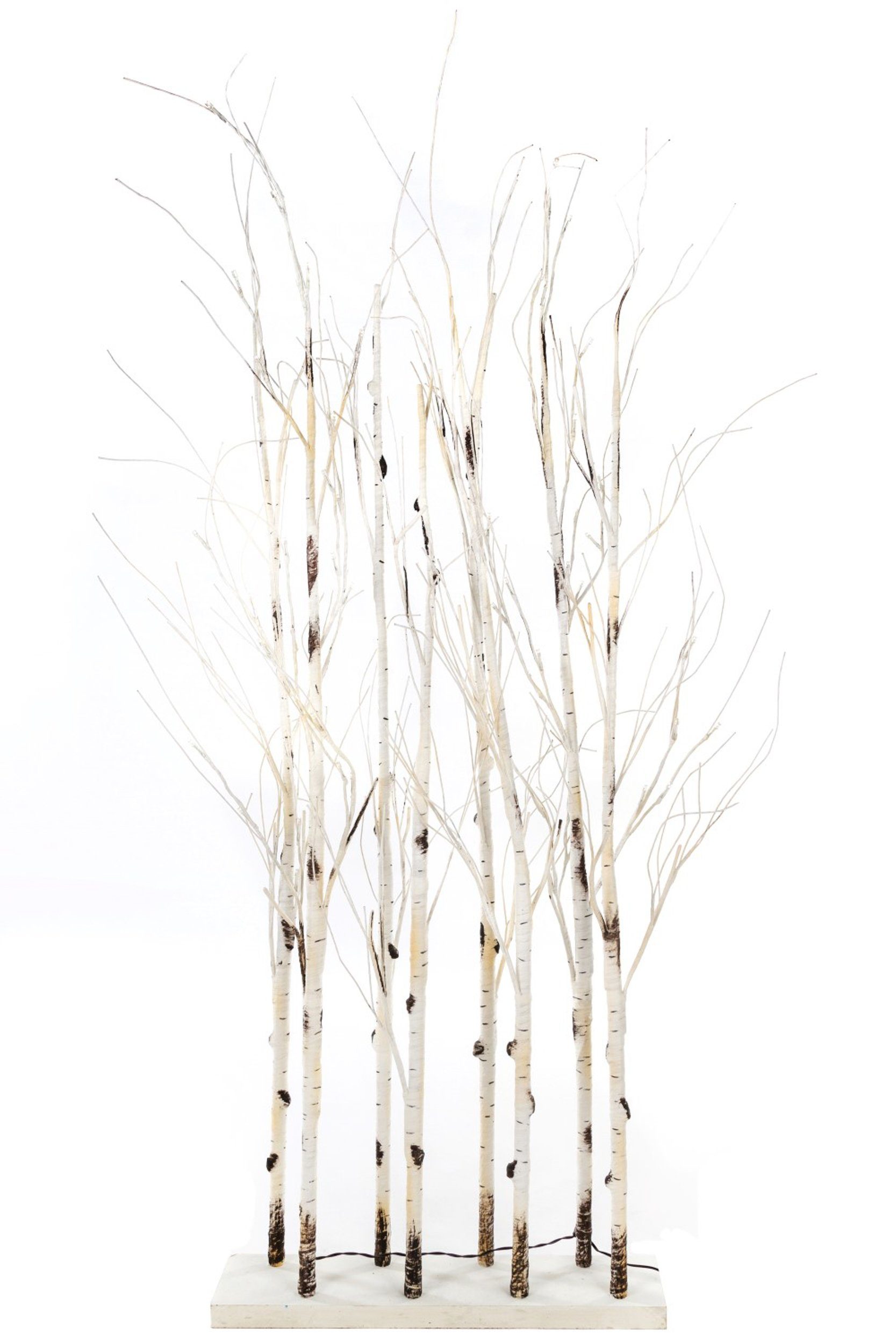 in 130cm Weihnachtsbaum Birkenoptik 58LEDs Dekorativer Raumteiler stimmungsvollen mit Wohnando Künstlicher