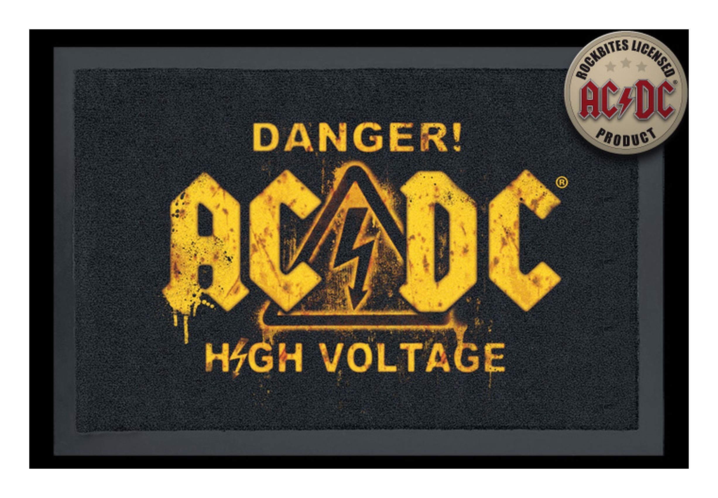 Rockbites Fußmatte Rockbites - Fußmatte Türmatte "AC/DC - Danger" Schwarz Nr. 21